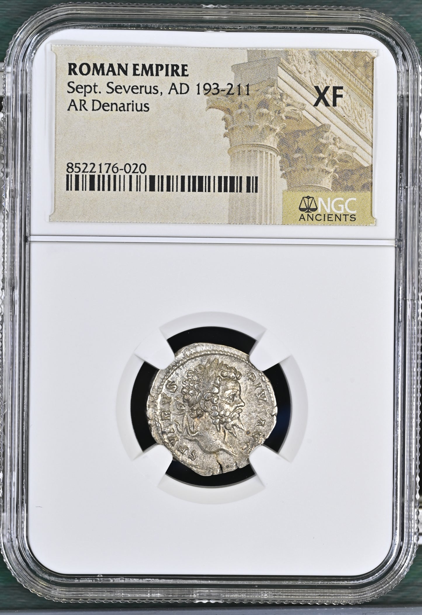 Roman Empire - Septimius Severus - Silver Denarius - NGC XF