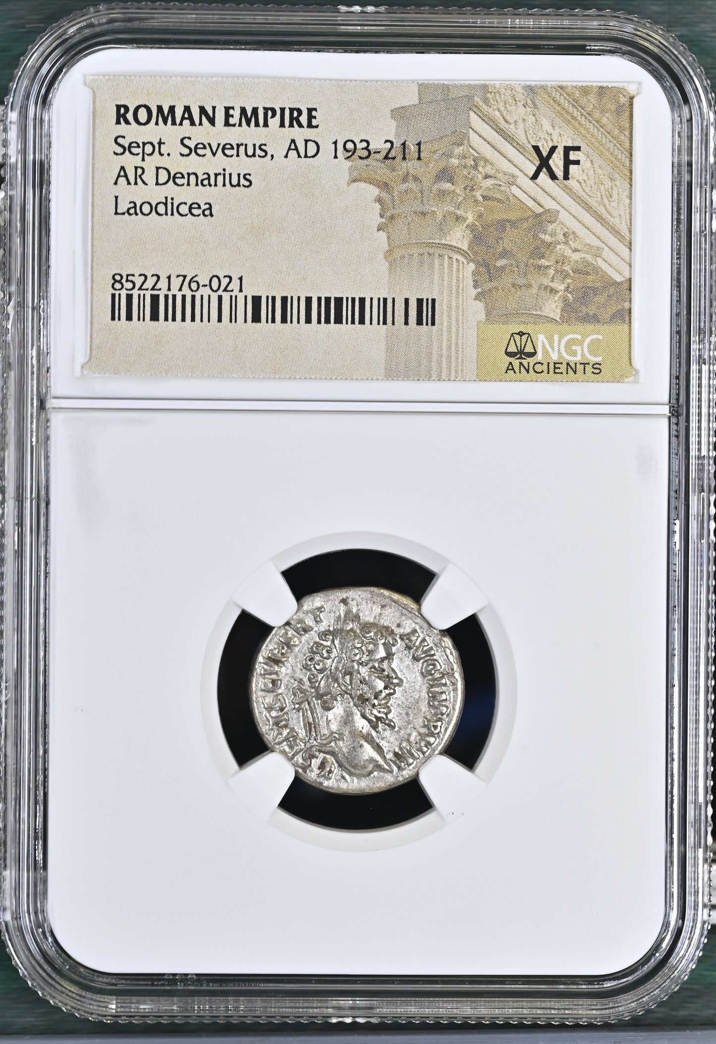 Roman Empire - Septimius Severus - Silver Denarius - NGC XF