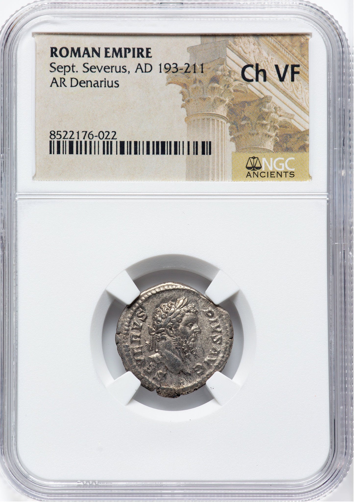 Roman Empire - Septimius Severus - Silver Denarius - NGC Ch VF
