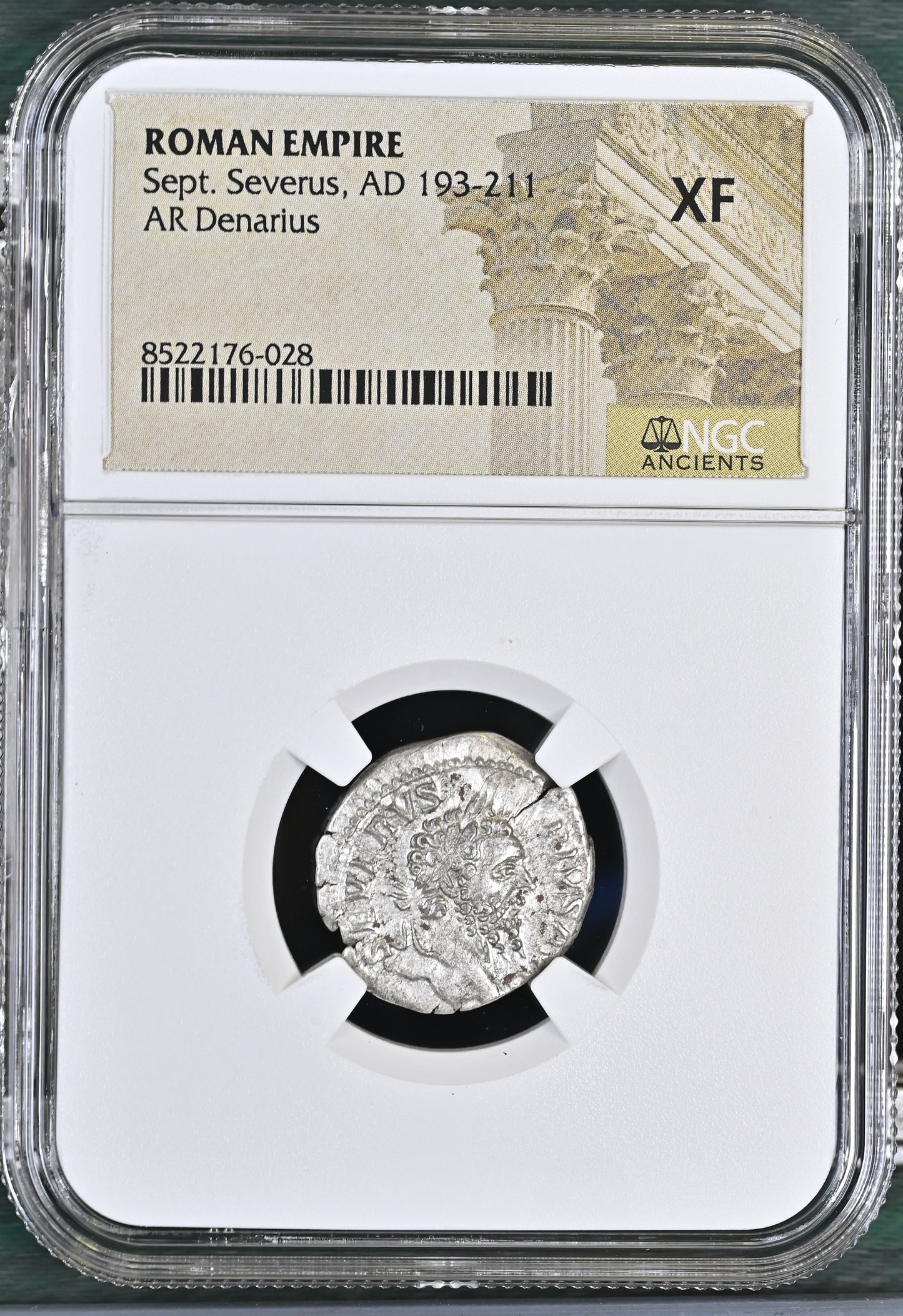 Roman Empire - Septimius Severus - Silver Denarius - NGC XF - RIC:197