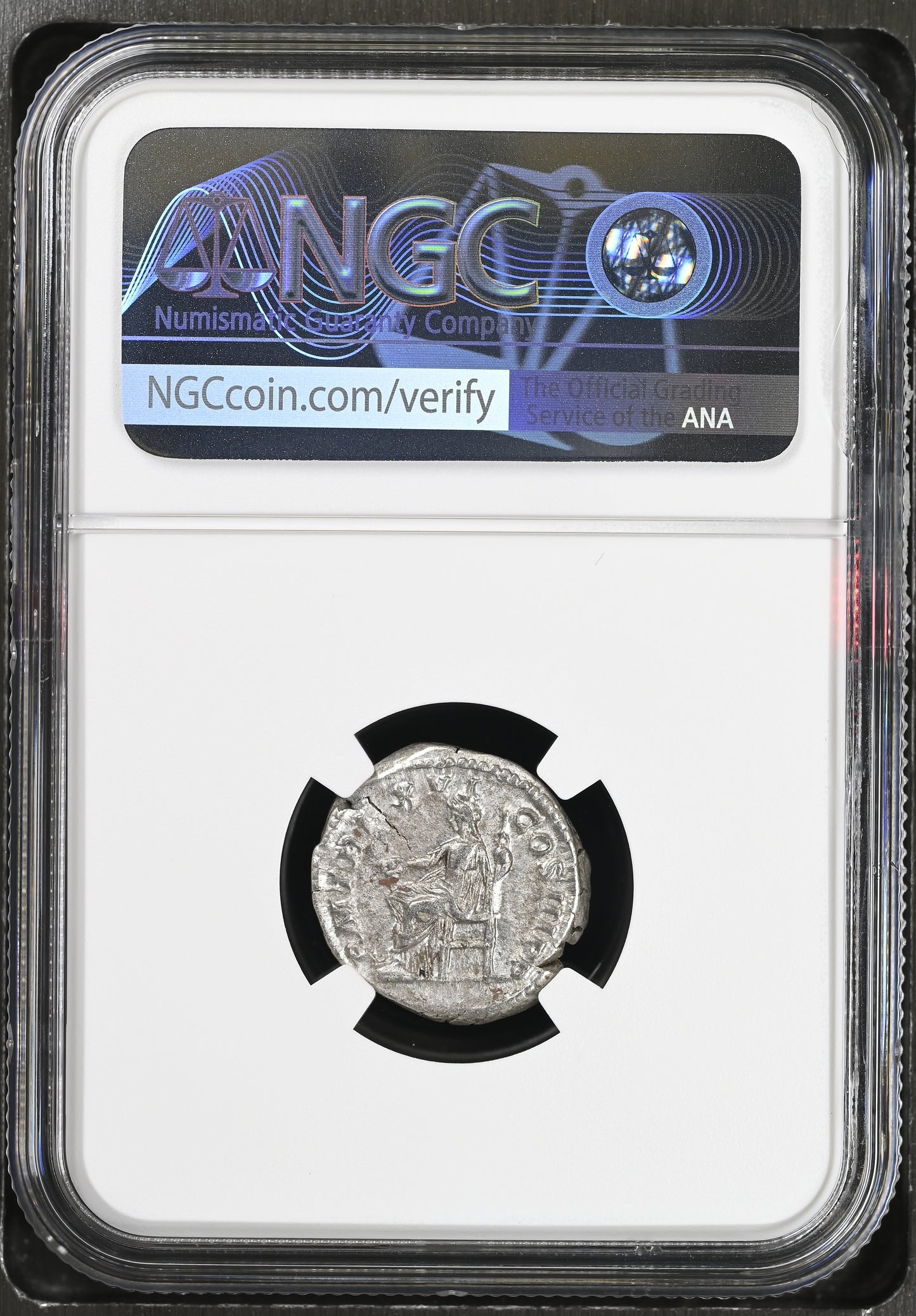 Roman Empire - Septimius Severus - Silver Denarius - NGC XF - RIC:197