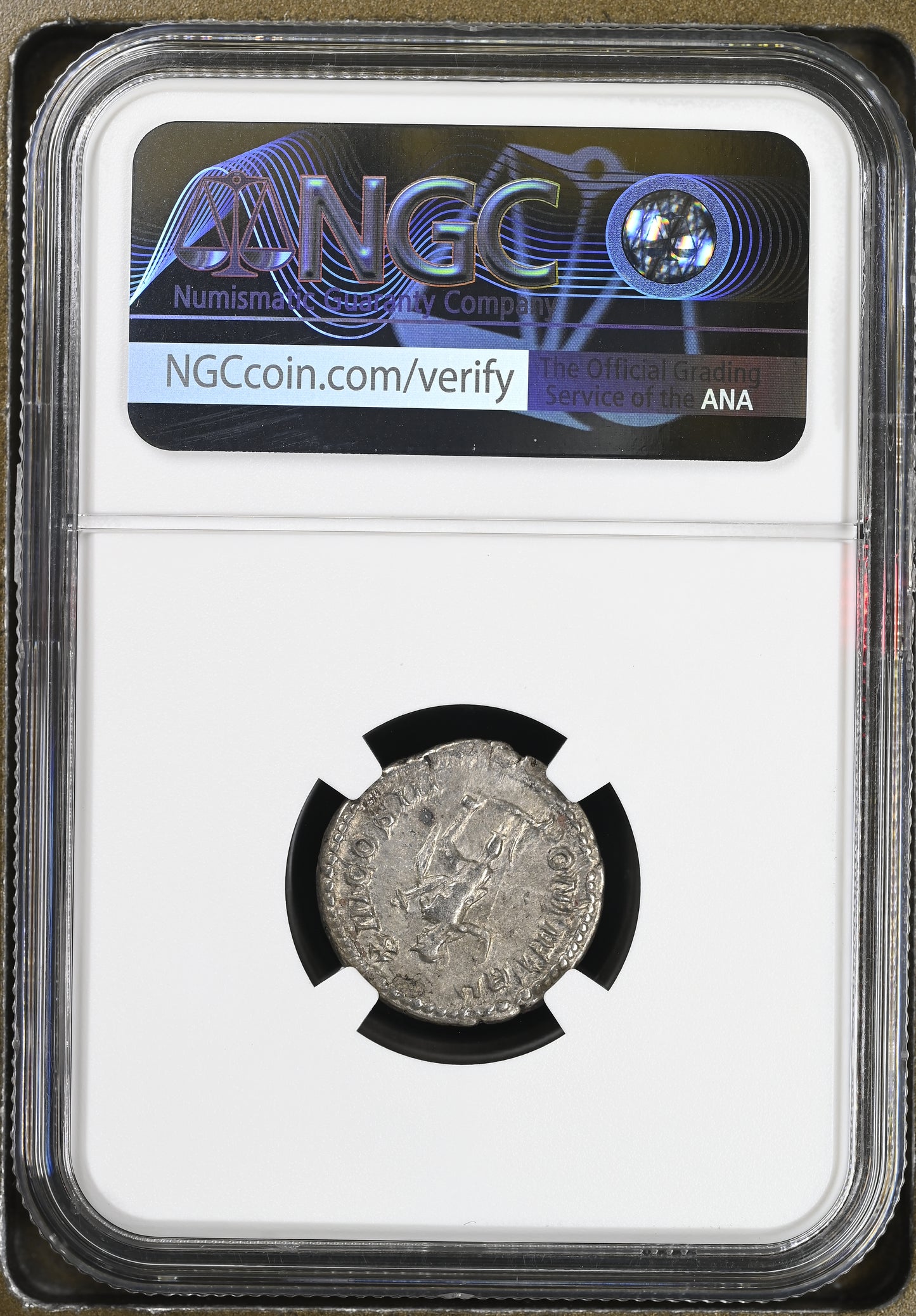 Roman Empire - Caracalla - Silver Denarius - NGC Ch VF