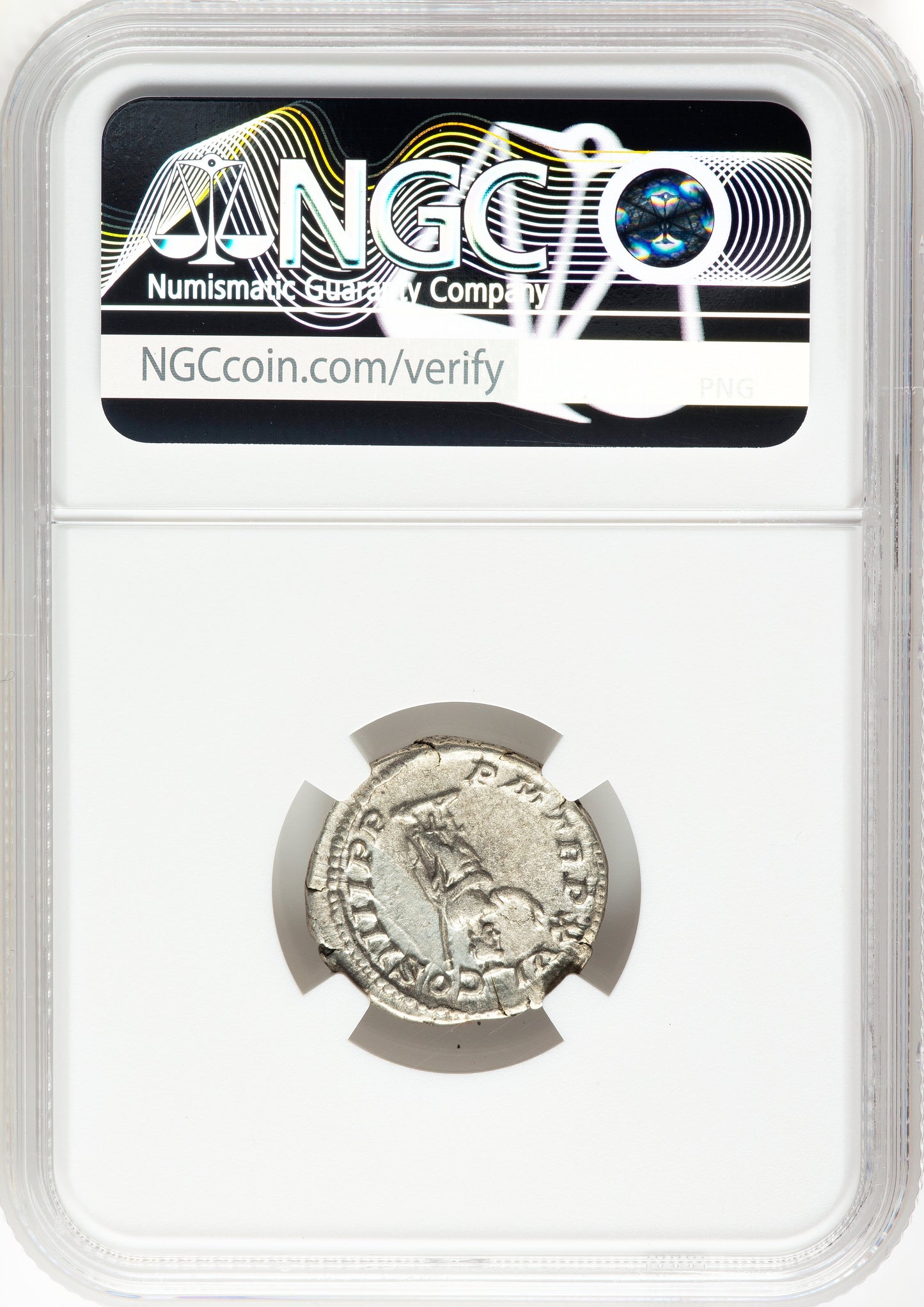 Roman Empire - Caracalla - Silver Denarius - NGC Ch VF