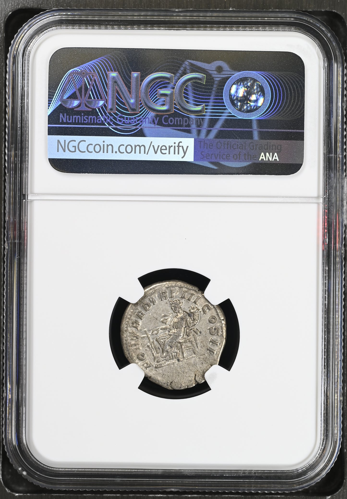 Roman Empire - Geta - Silver Denarius - NGC Ch VF