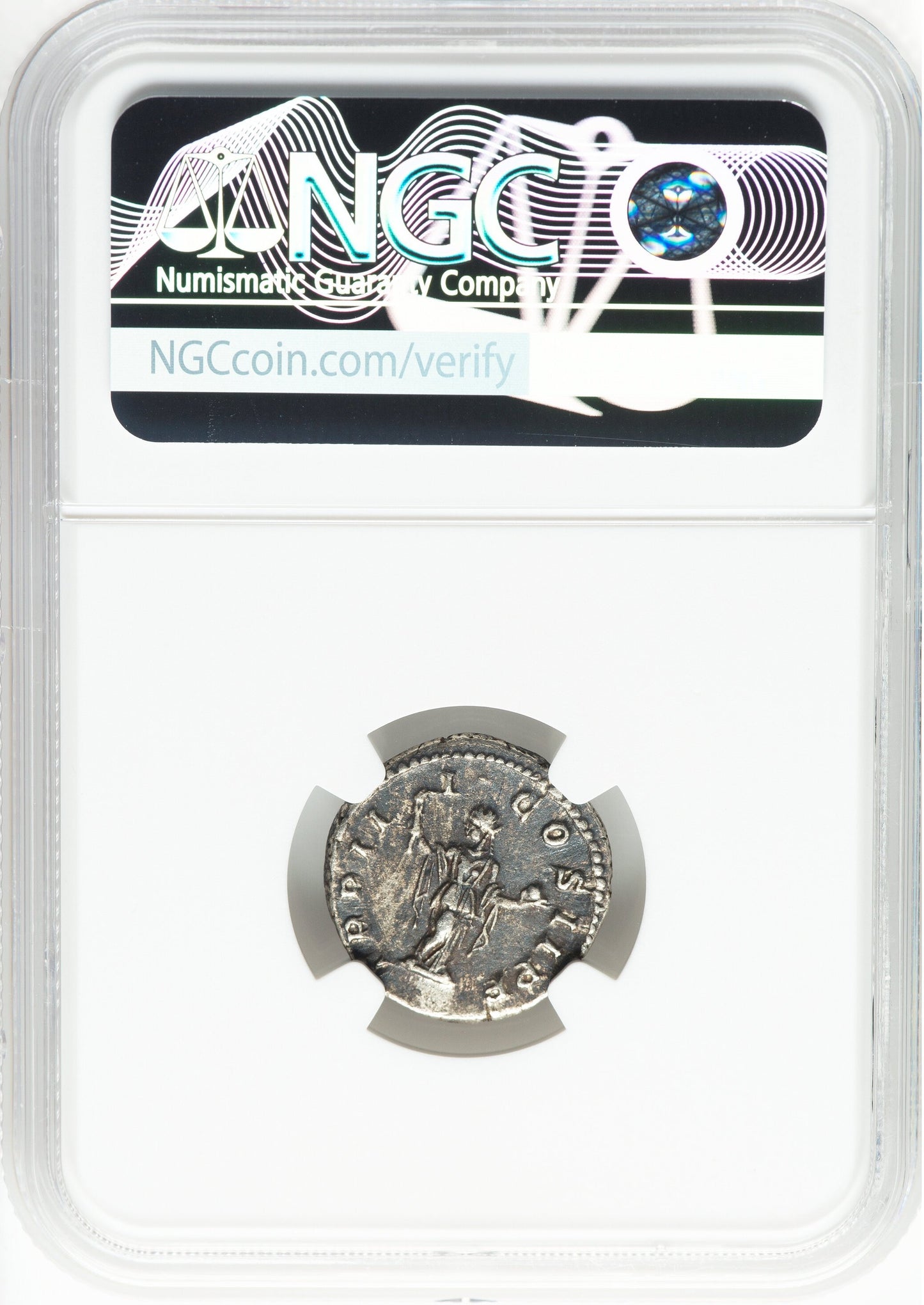 Roman Empire - Geta - Silver Denarius - NGC Ch VF
