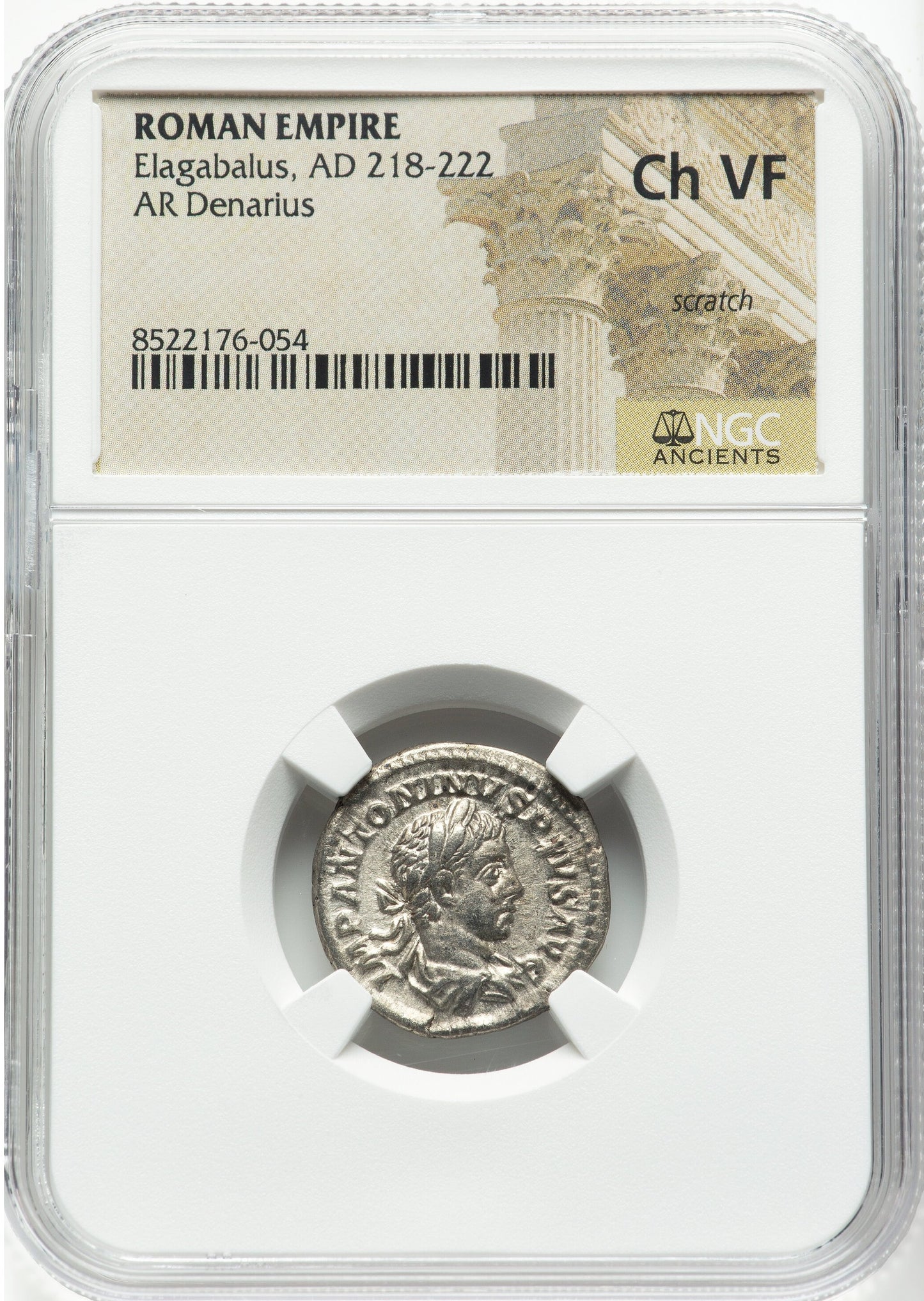 Roman Empire - Elagabalus - Silver Denarius - NGC Ch VF