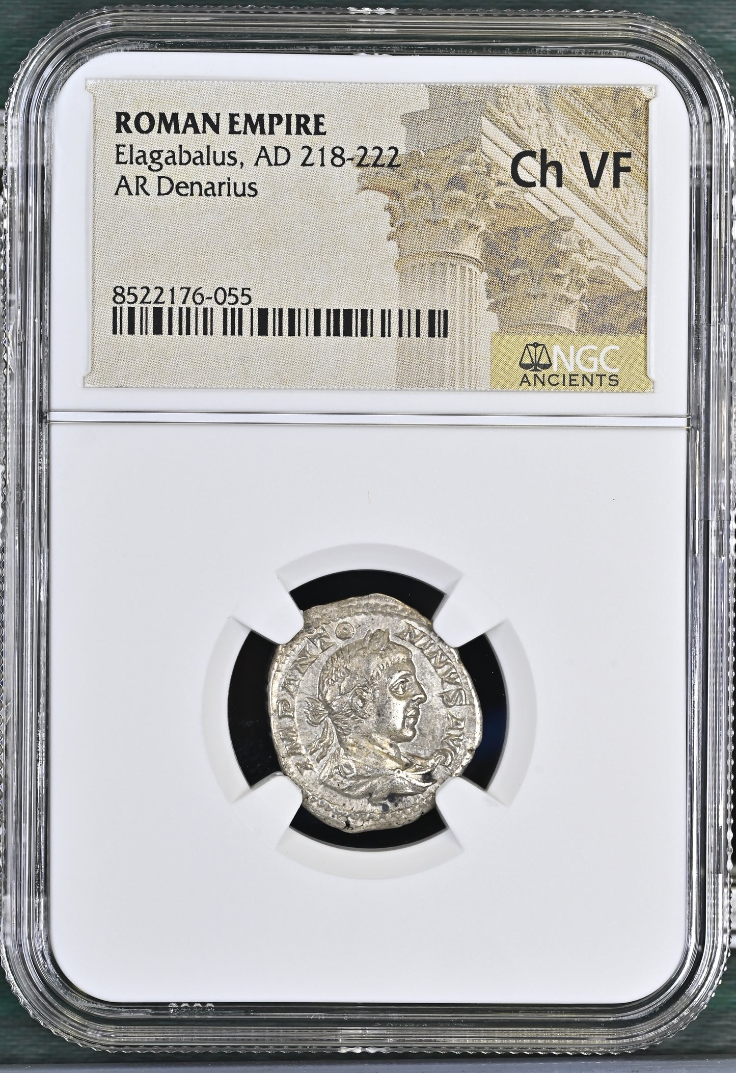 Roman Empire - Elagabalus - Silver Denarius - NGC Ch VF