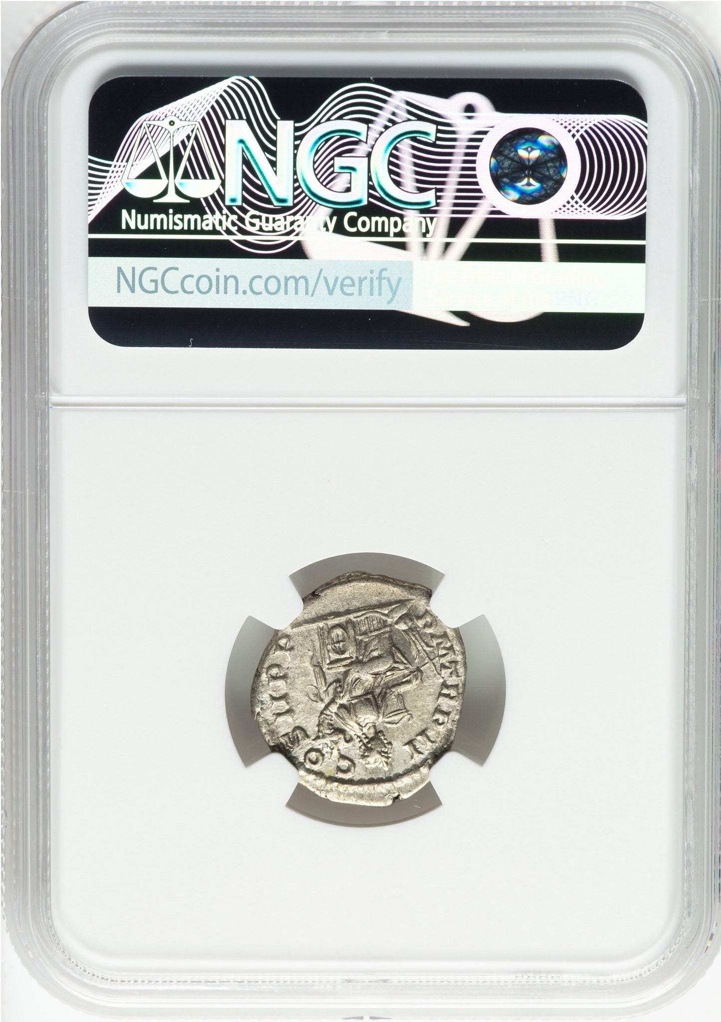 Roman Empire - Elagabalus - Silver Denarius - NGC Ch VF