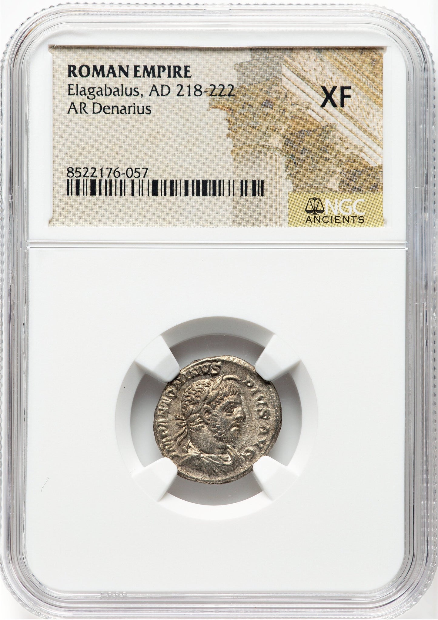 Roman Empire - Elagabalus - Silver Denarius - NGC XF