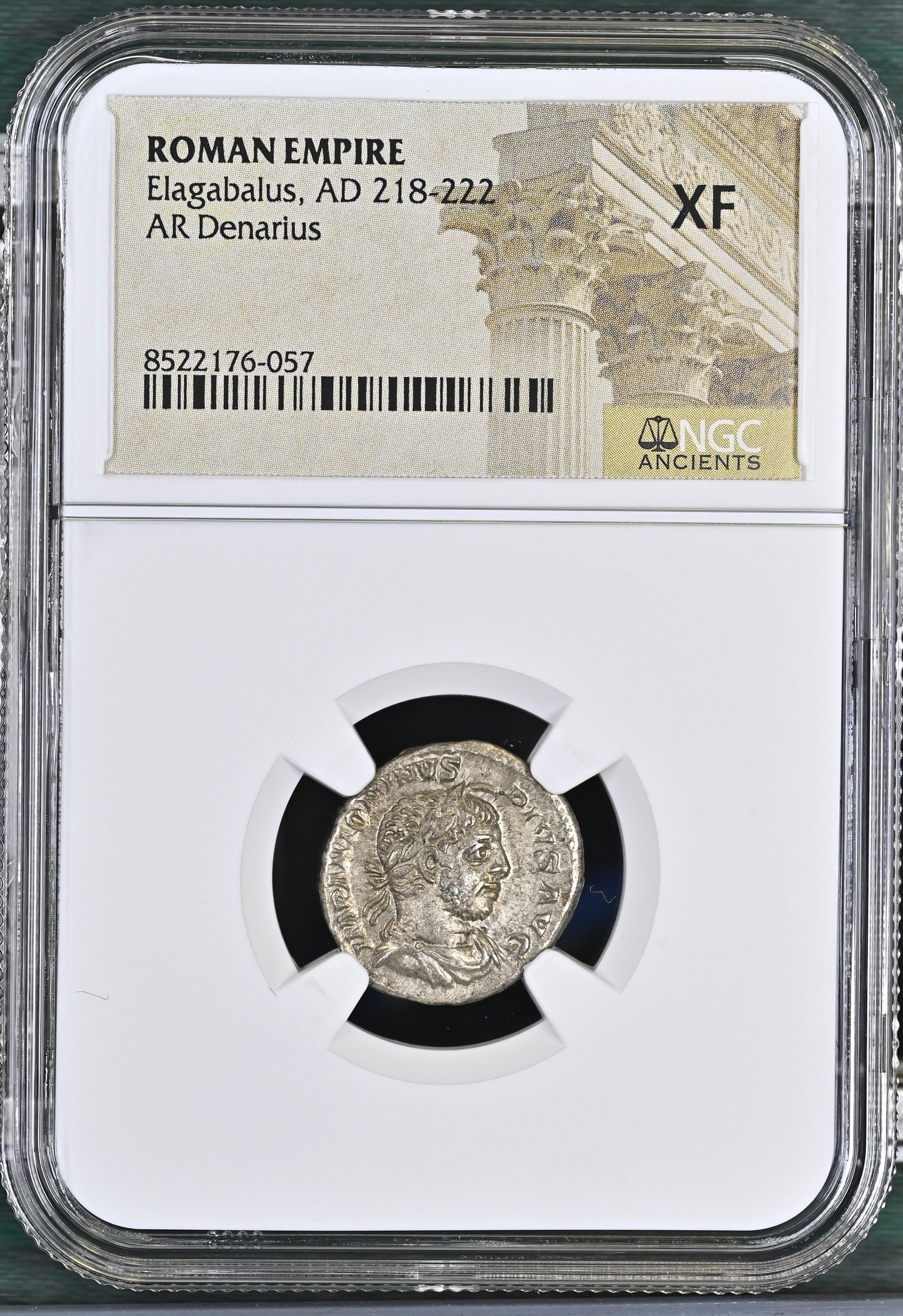 Roman Empire - Elagabalus - Silver Denarius - NGC XF