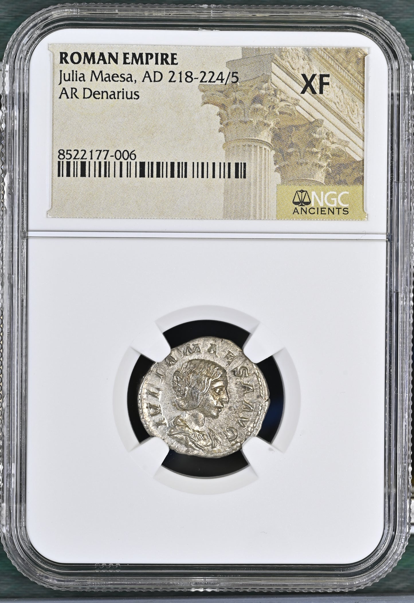 Roman Empire - Julia Maesa - Silver Denarius - NGC XF