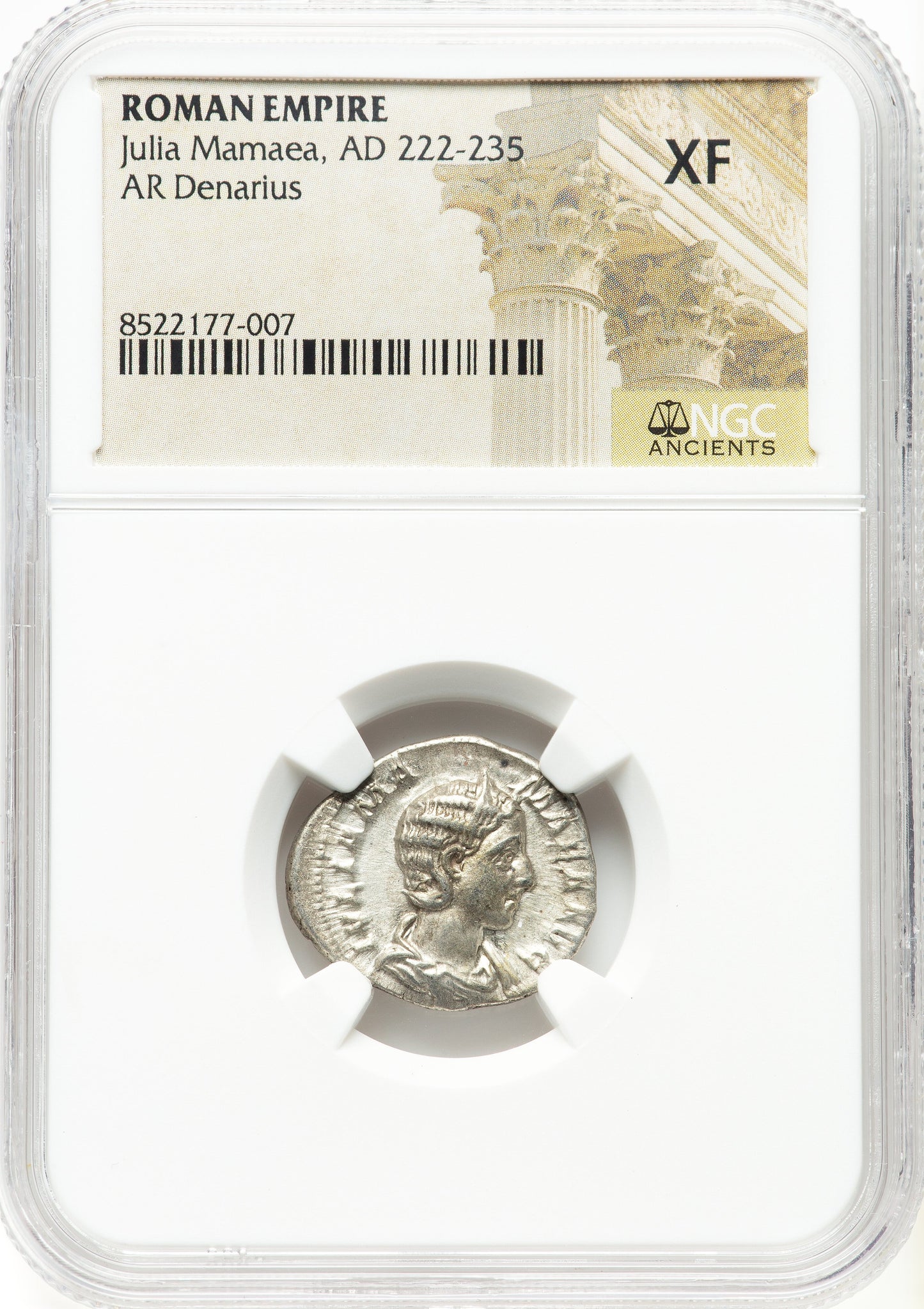 Roman Empire - Julia Mamaea - Silver Denarius - NGC XF