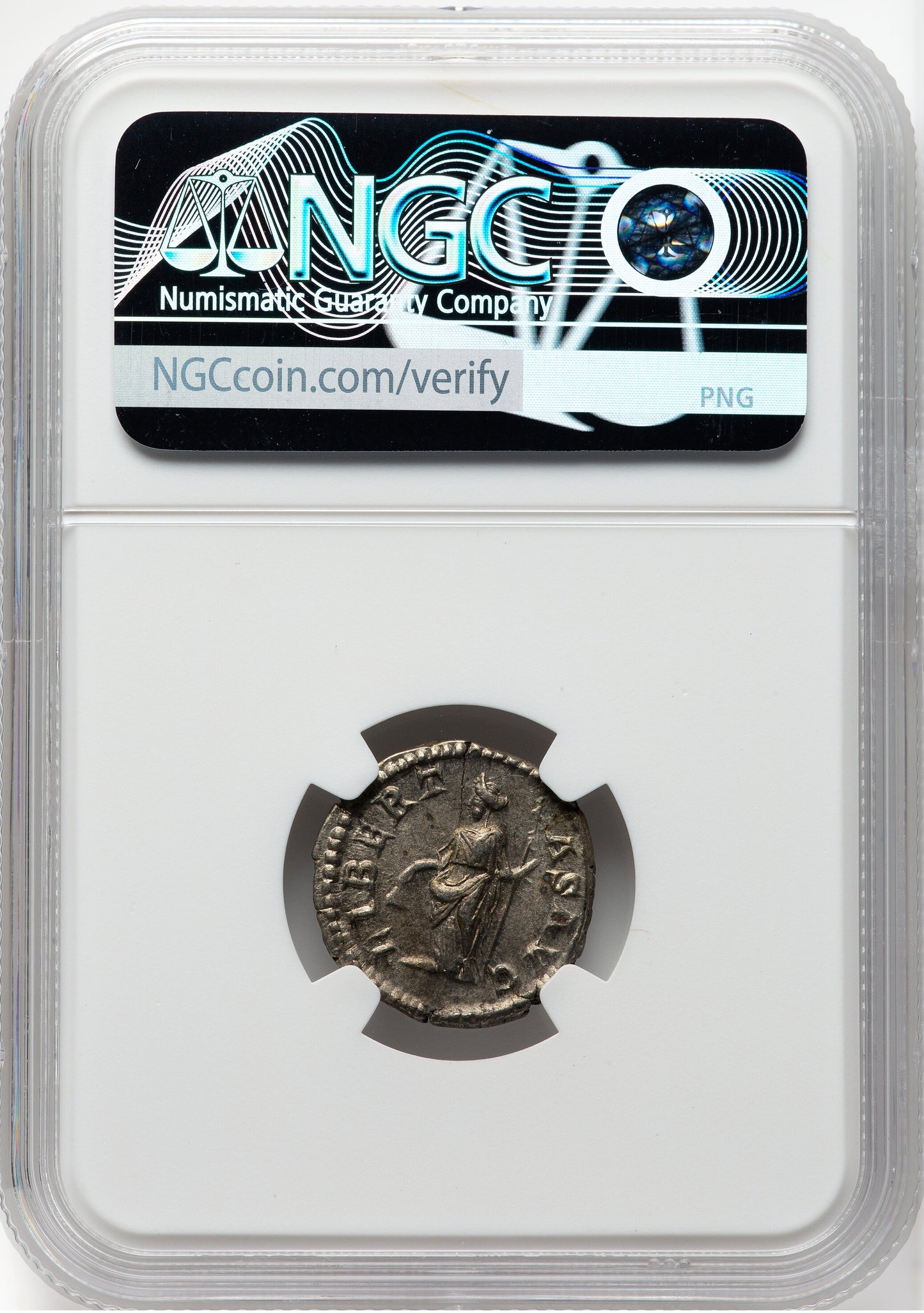 Roman Empire - Caracalla - Silver Denarius - NGC Ch XF