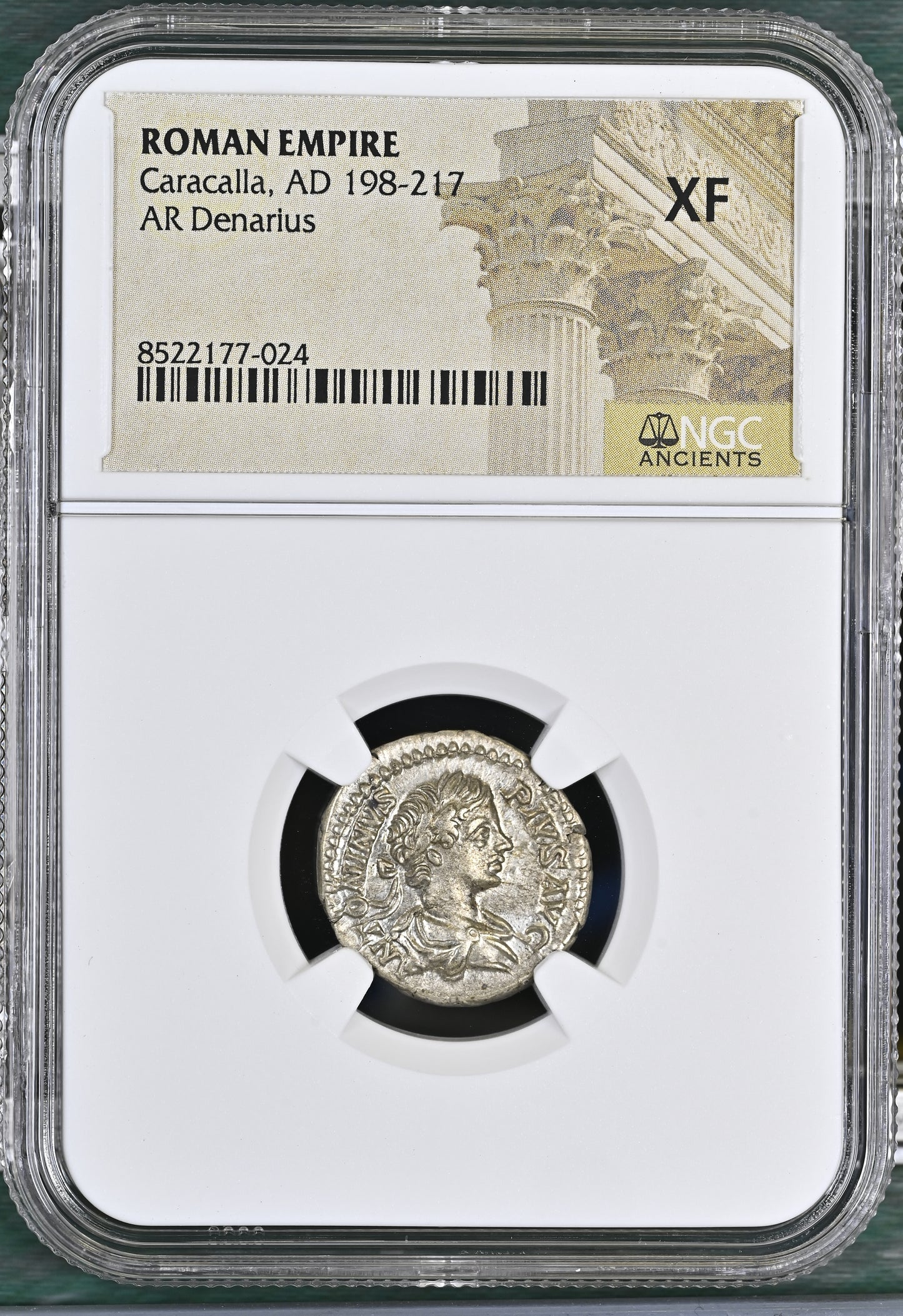 Roman Empire - Caracalla - Silver Denarius - NGC XF