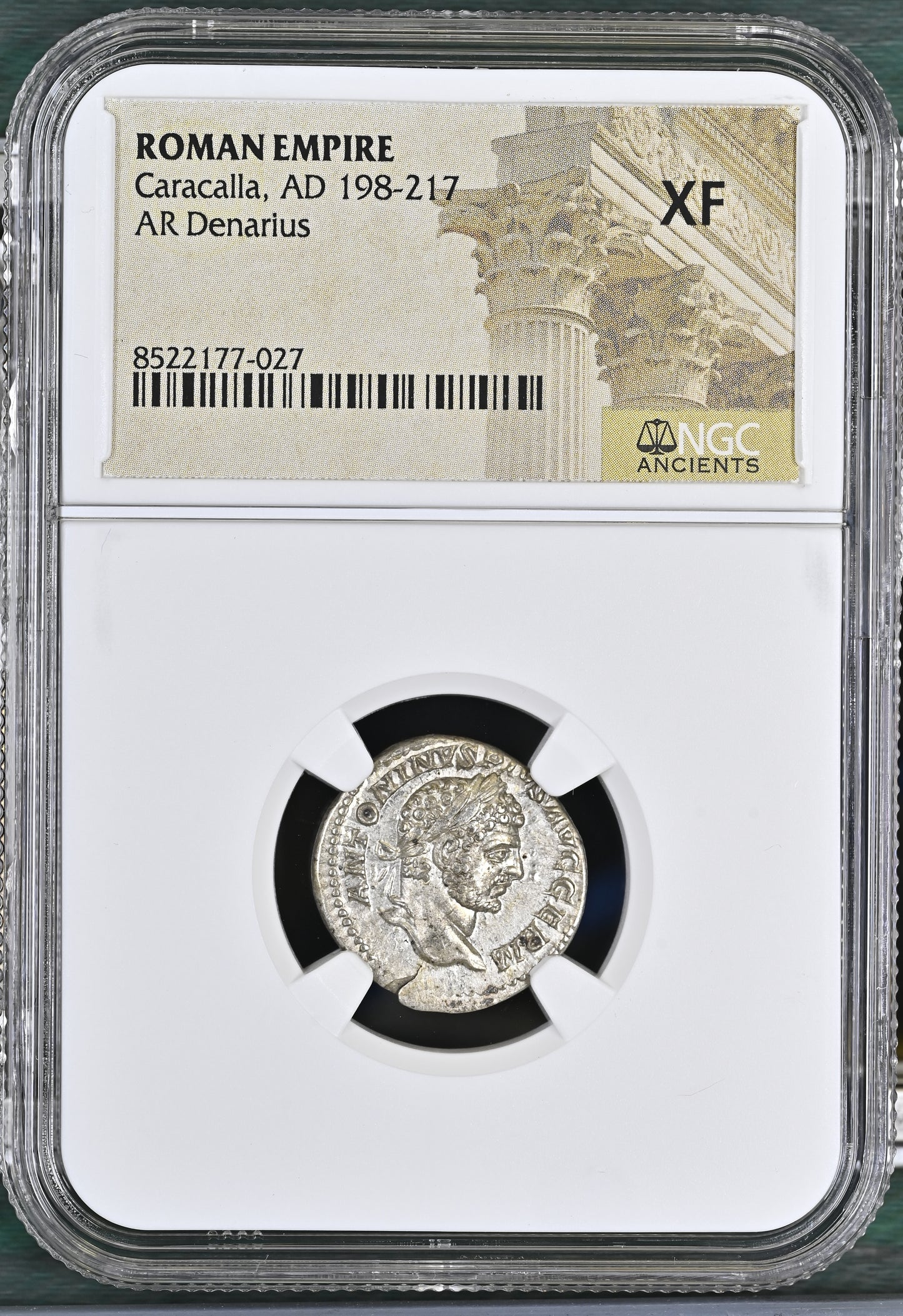 Roman Empire - Caracalla - Silver Denarius - NGC XF