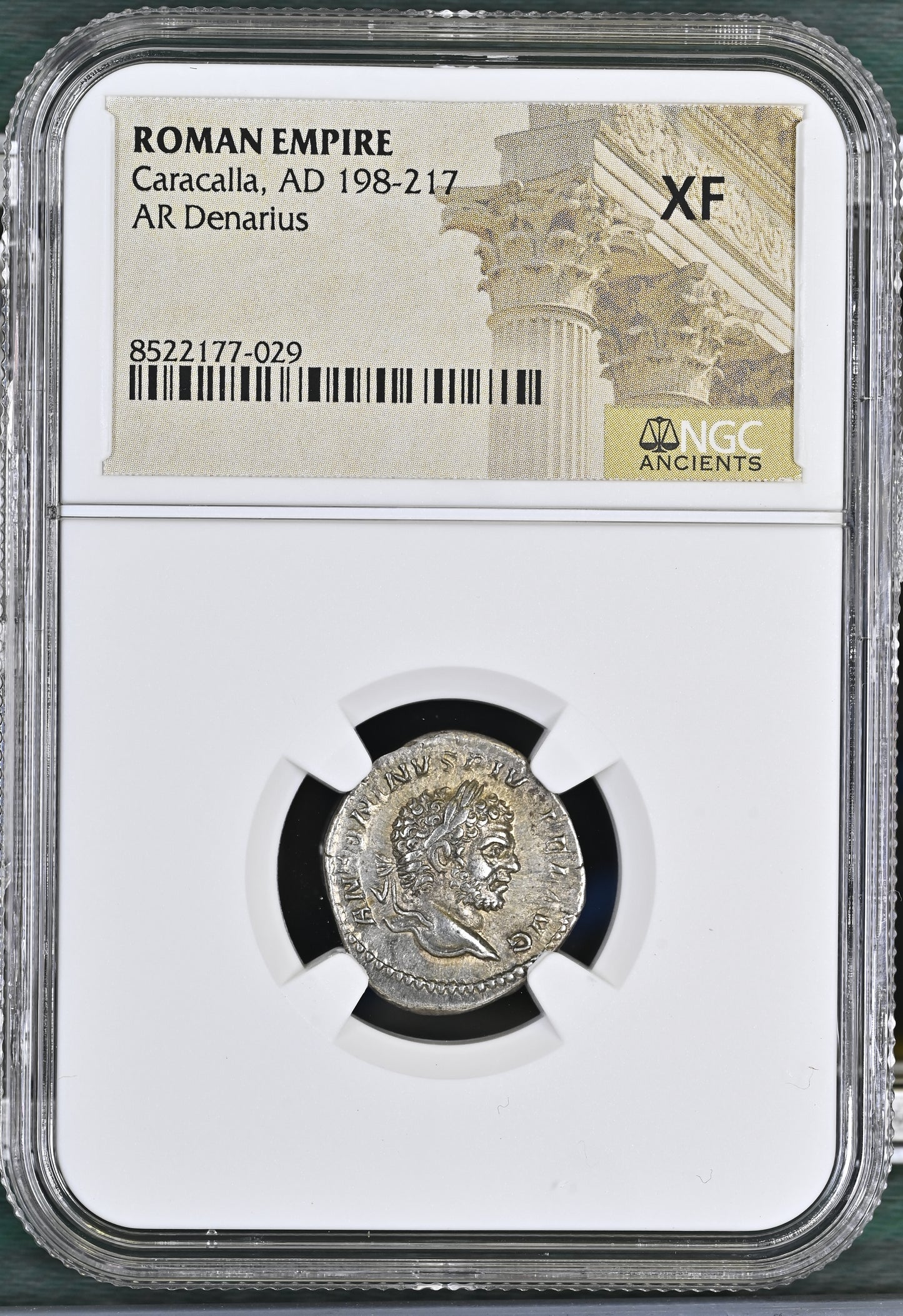 Roman Empire - Caracalla - Silver Denarius - NGC XF