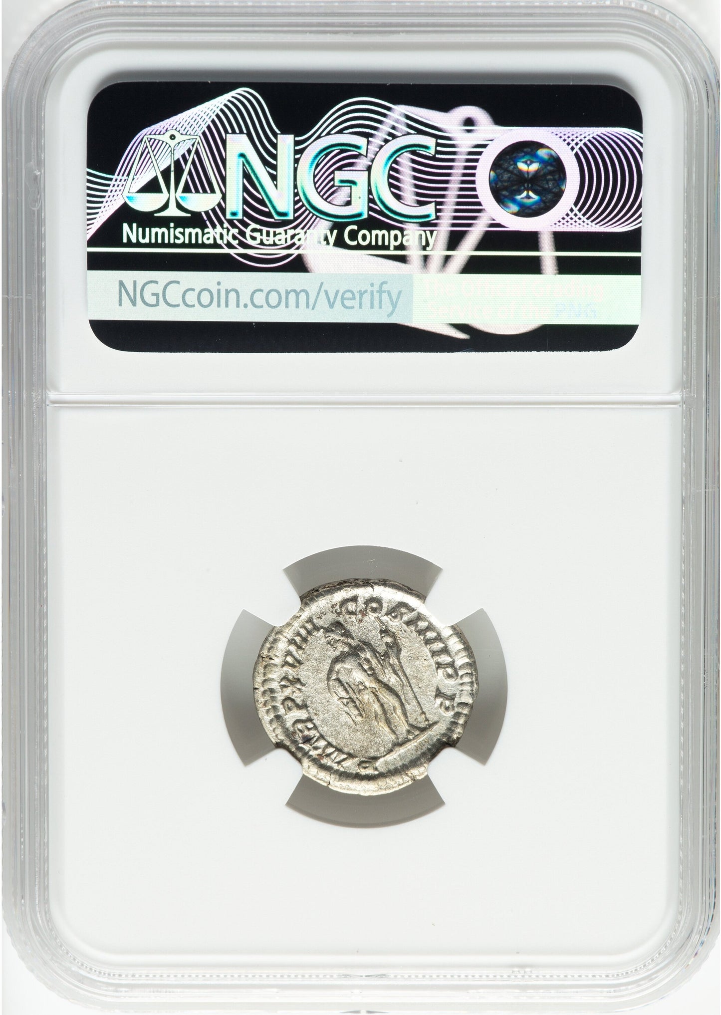 Roman Empire - Caracalla - Silver Denarius - NGC Ch VF