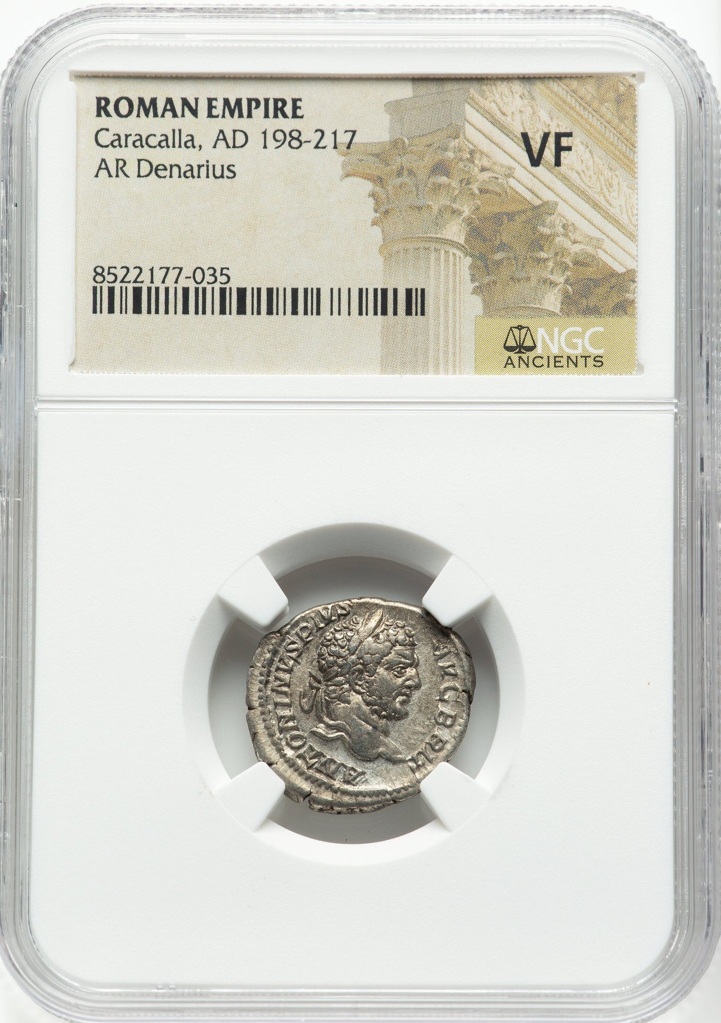 Roman Empire - Caracalla - Silver Denarius - NGC VF