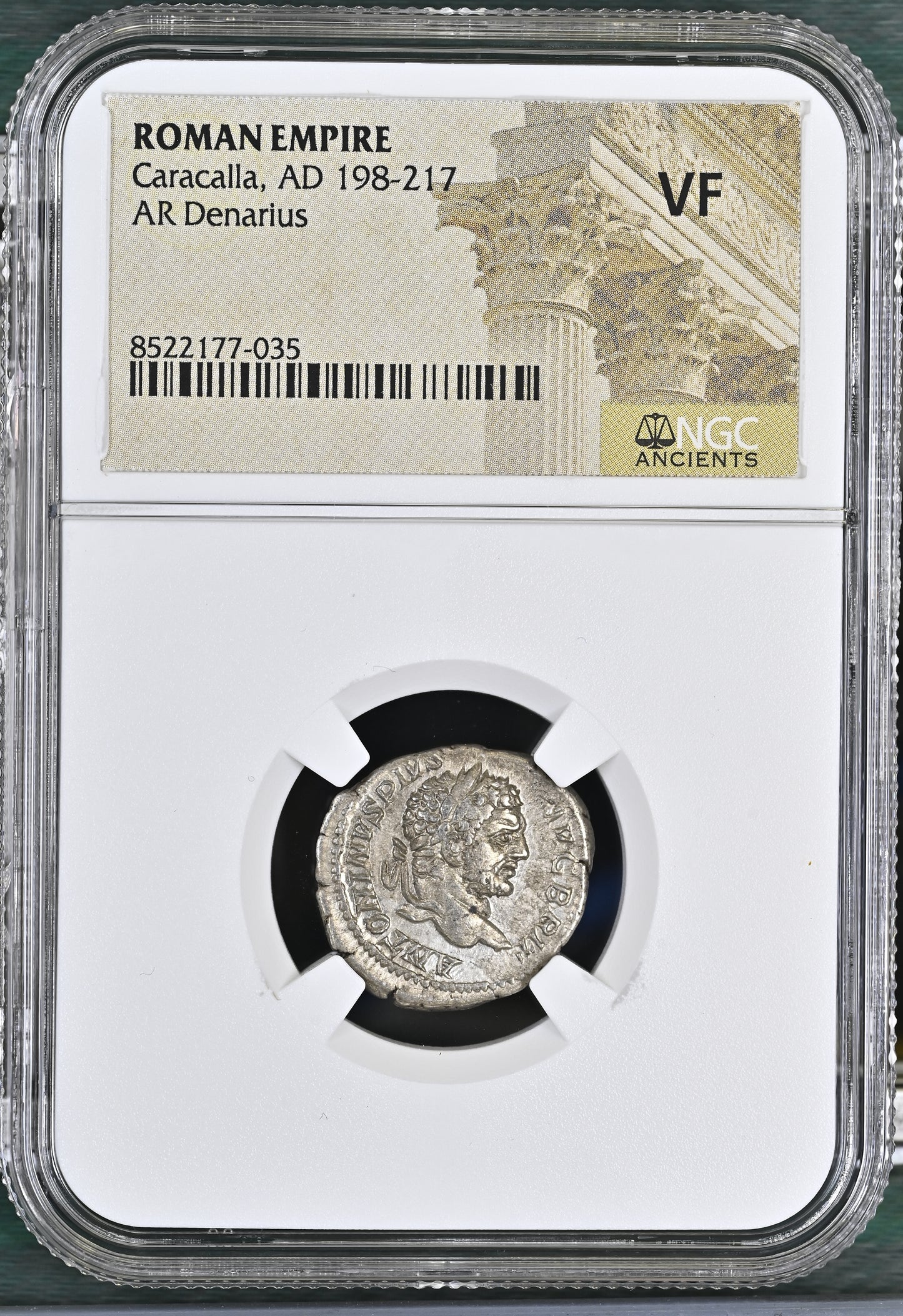 Roman Empire - Caracalla - Silver Denarius - NGC VF