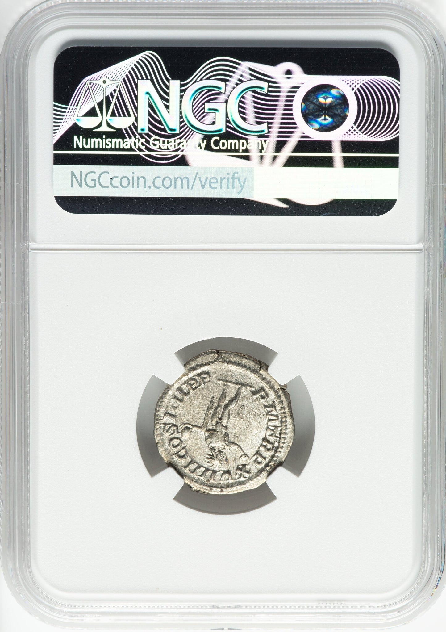 Roman Empire - Caracalla - Silver Denarius - NGC Ch VF