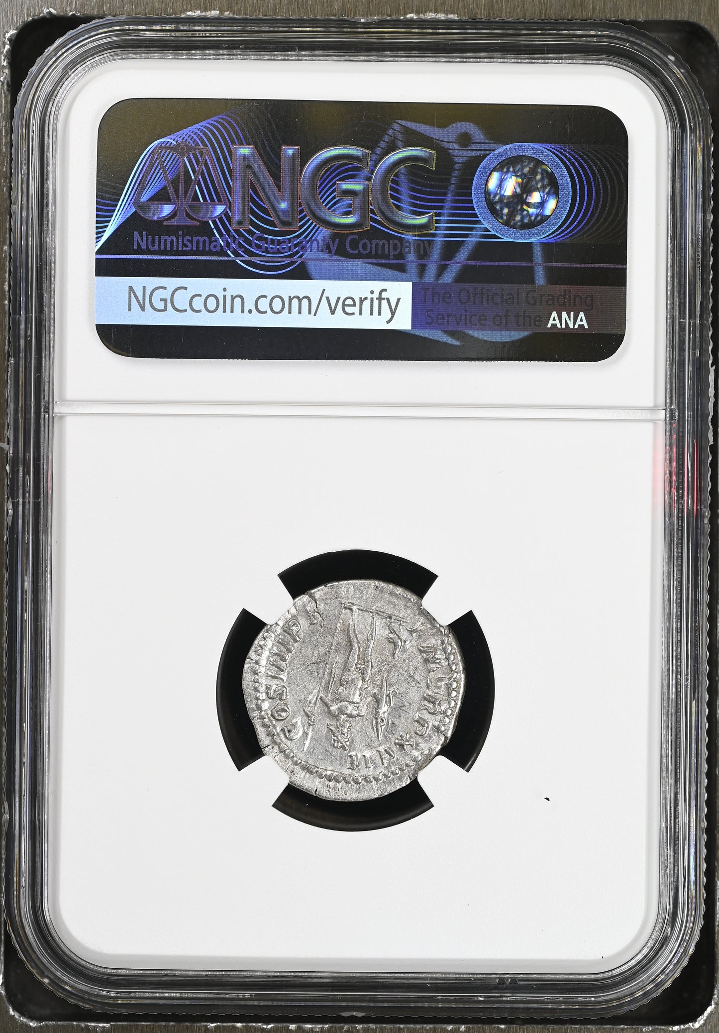 Roman Empire - Caracalla - Silver Denarius - NGC Ch VF