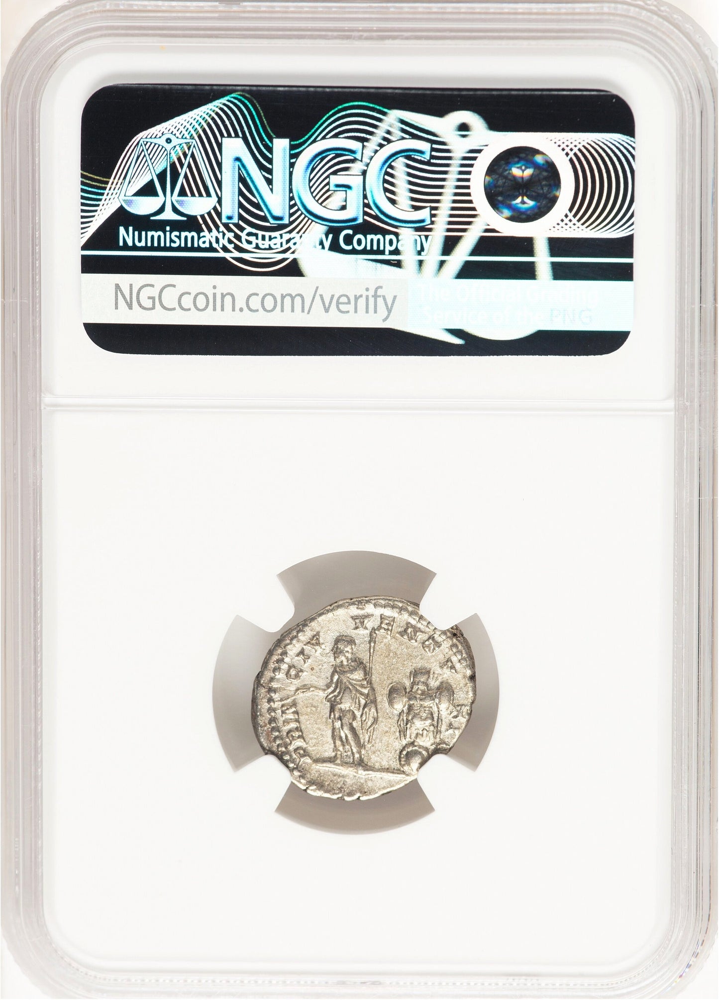 Roman Empire - Geta - Silver Denarius - NGC XF