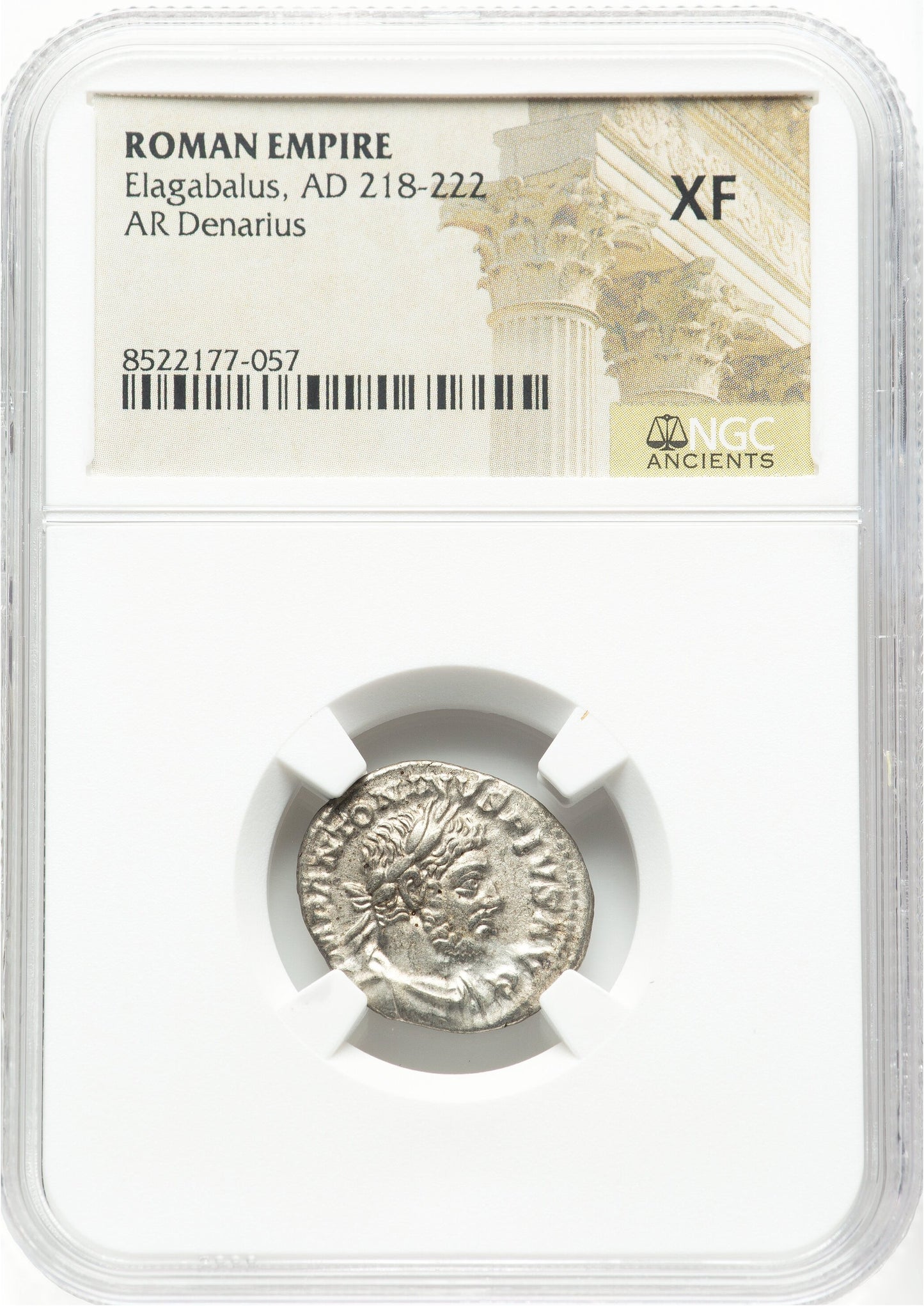Roman Empire - Elagabalus - Silver Denarius - NGC XF