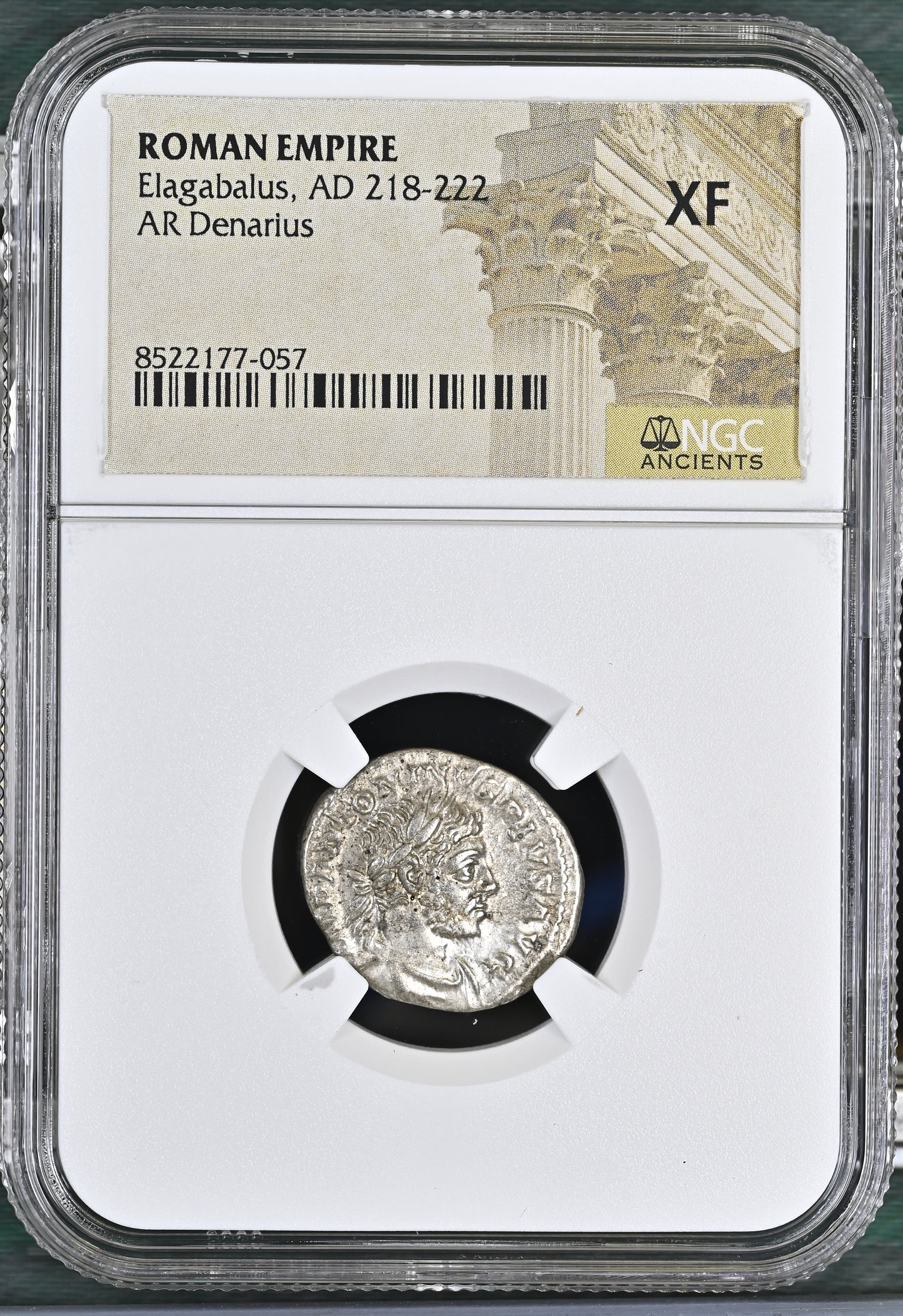 Roman Empire - Elagabalus - Silver Denarius - NGC XF