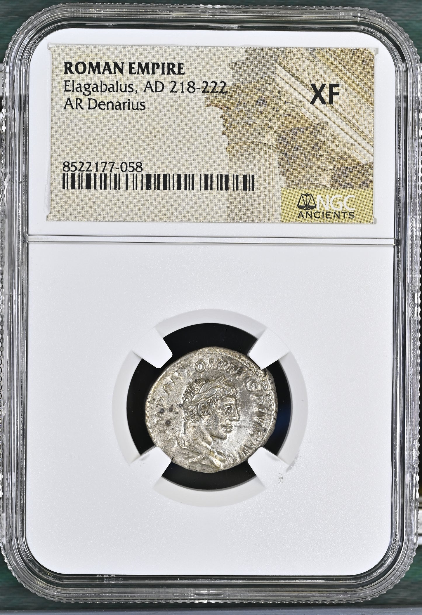 Roman Empire - Elagabalus - Silver Denarius - NGC XF