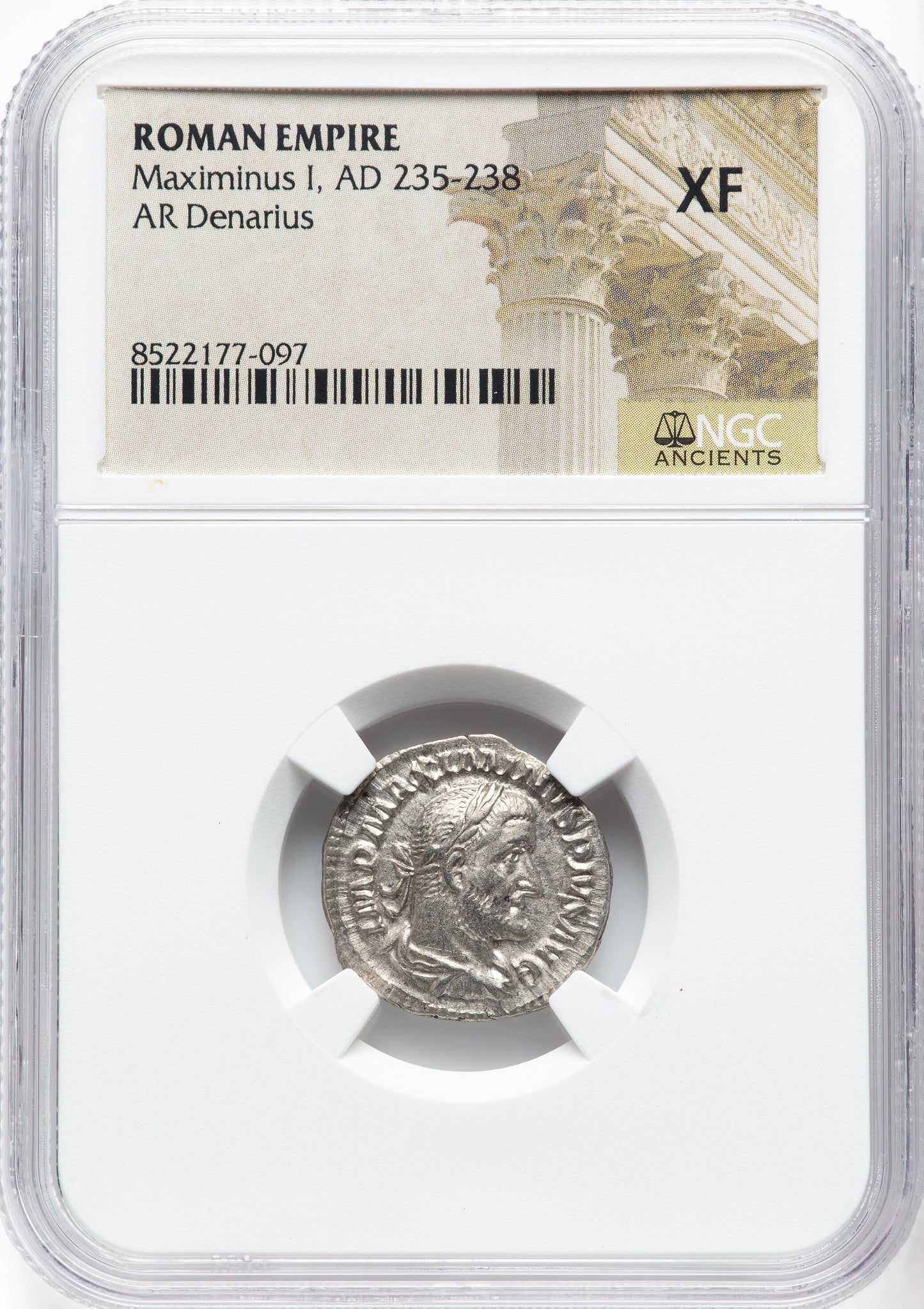 Roman Empire - Maximinus I - Silver Denarius - NGC XF