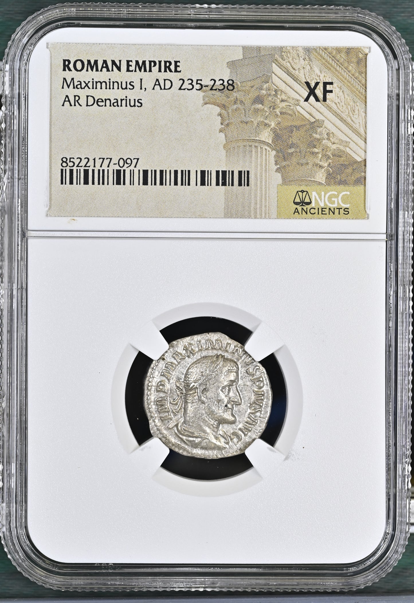 Roman Empire - Maximinus I - Silver Denarius - NGC XF