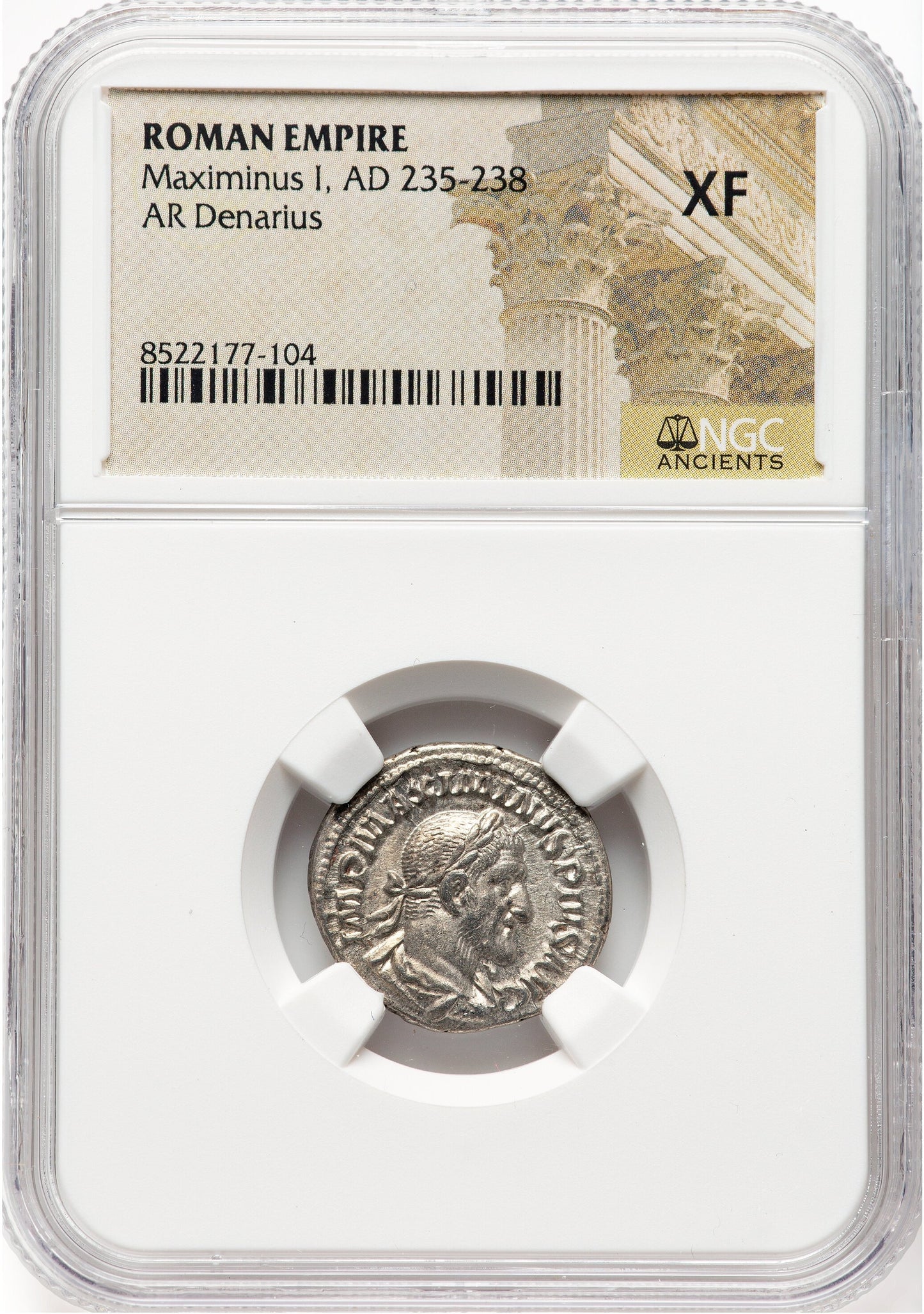 Roman Empire - Maximinus I - Silver Denarius - NGC XF
