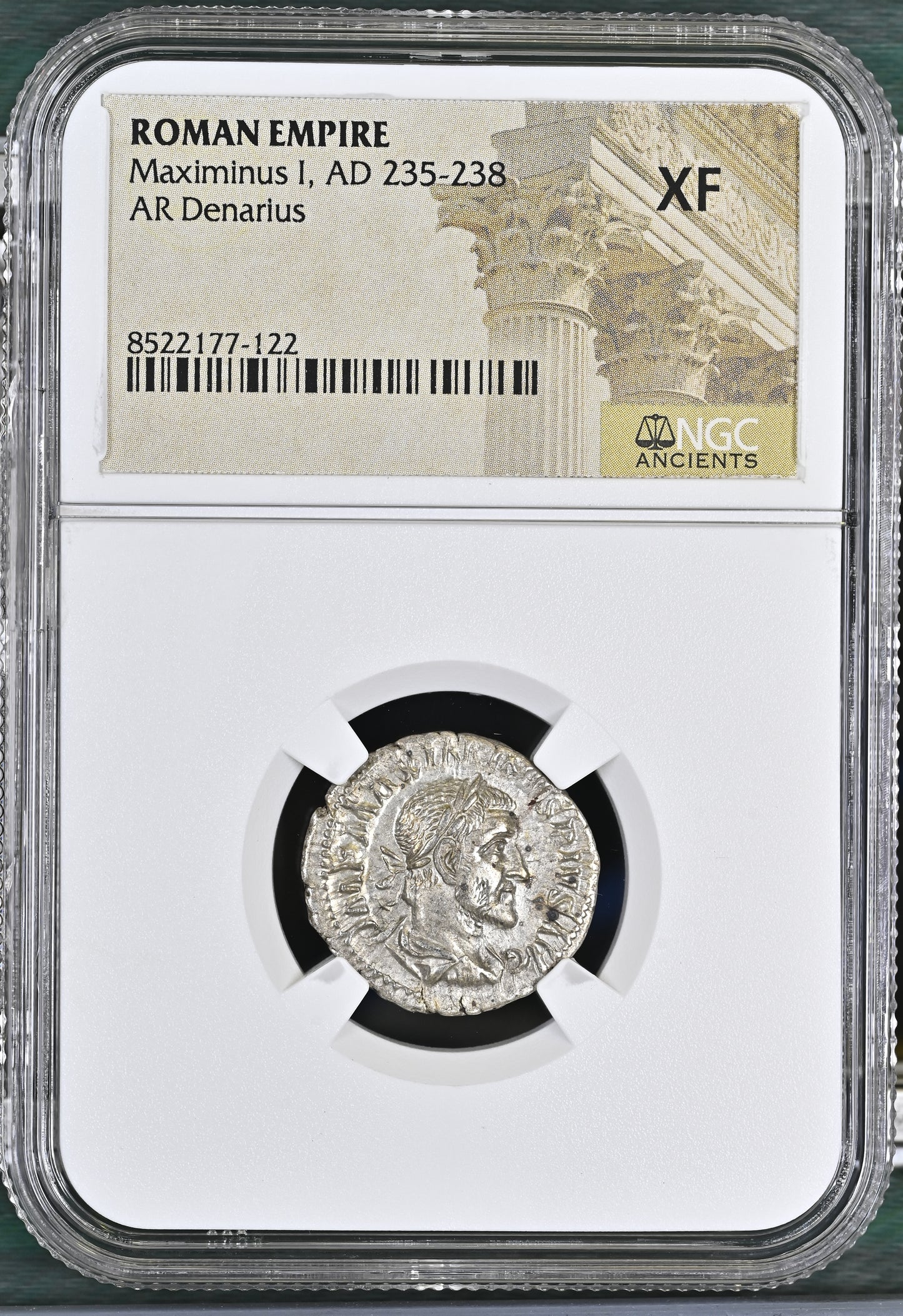 Roman Empire - Maximinus I - Silver Denarius - NGC XF