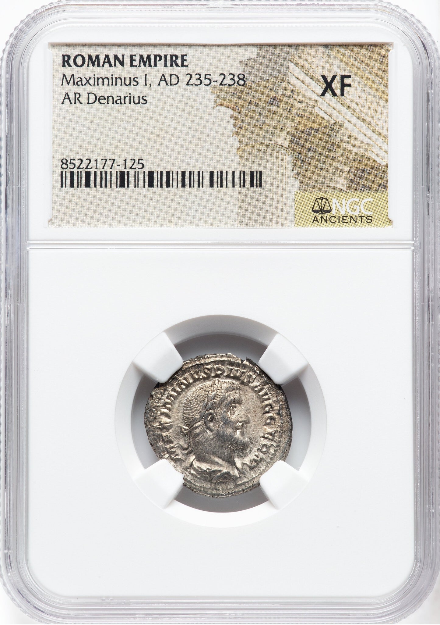 Roman Empire - Maximinus I - Silver Denarius - NGC XF