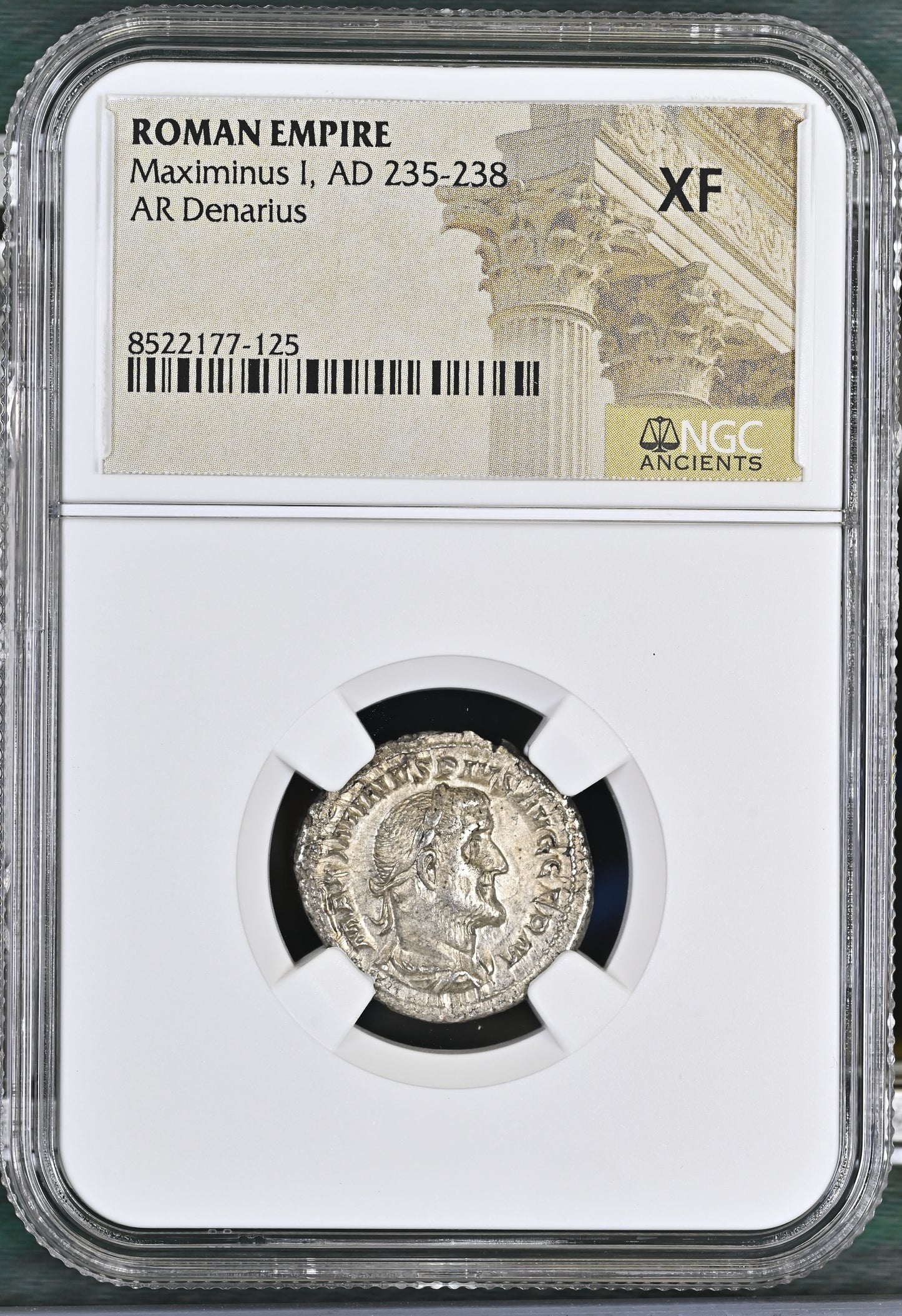 Roman Empire - Maximinus I - Silver Denarius - NGC XF