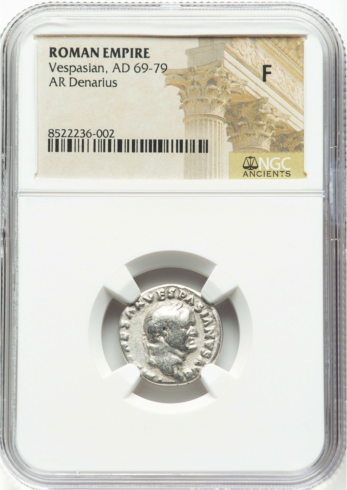 Roman Empire - Vespasian - Silver Denarius - NGC F