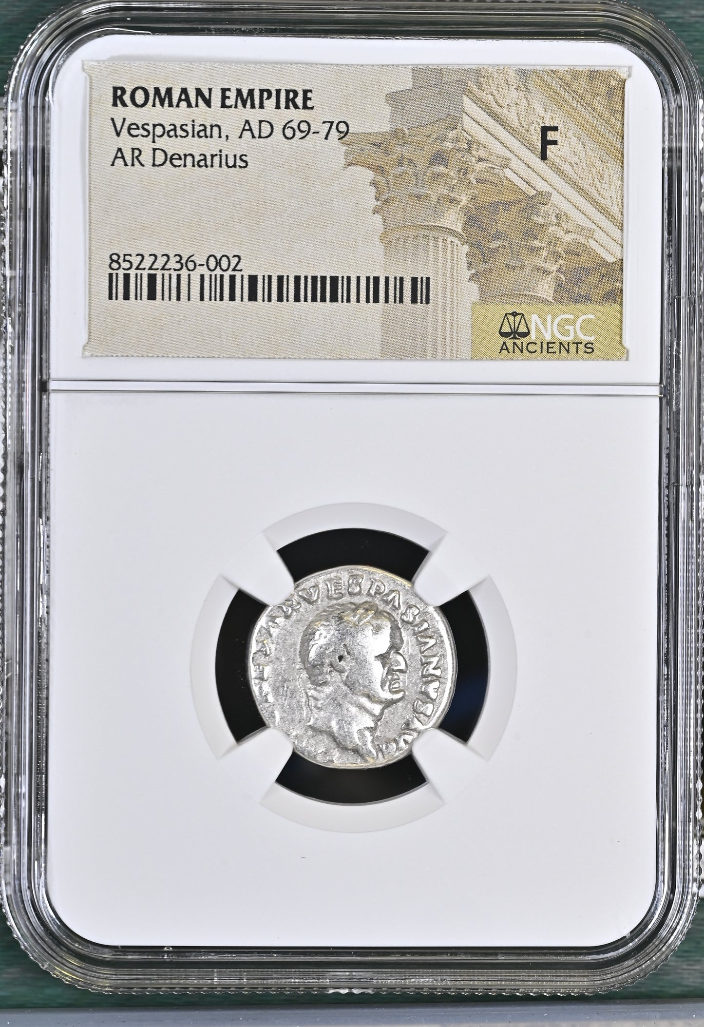 Roman Empire - Vespasian - Silver Denarius - NGC F