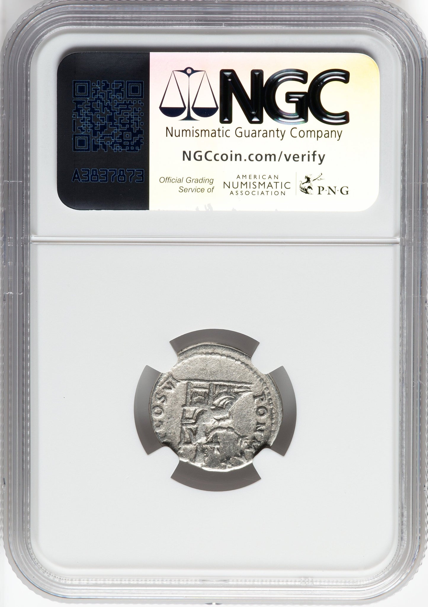 Roman Empire - Vespasian - Silver Denarius - NGC Ch F