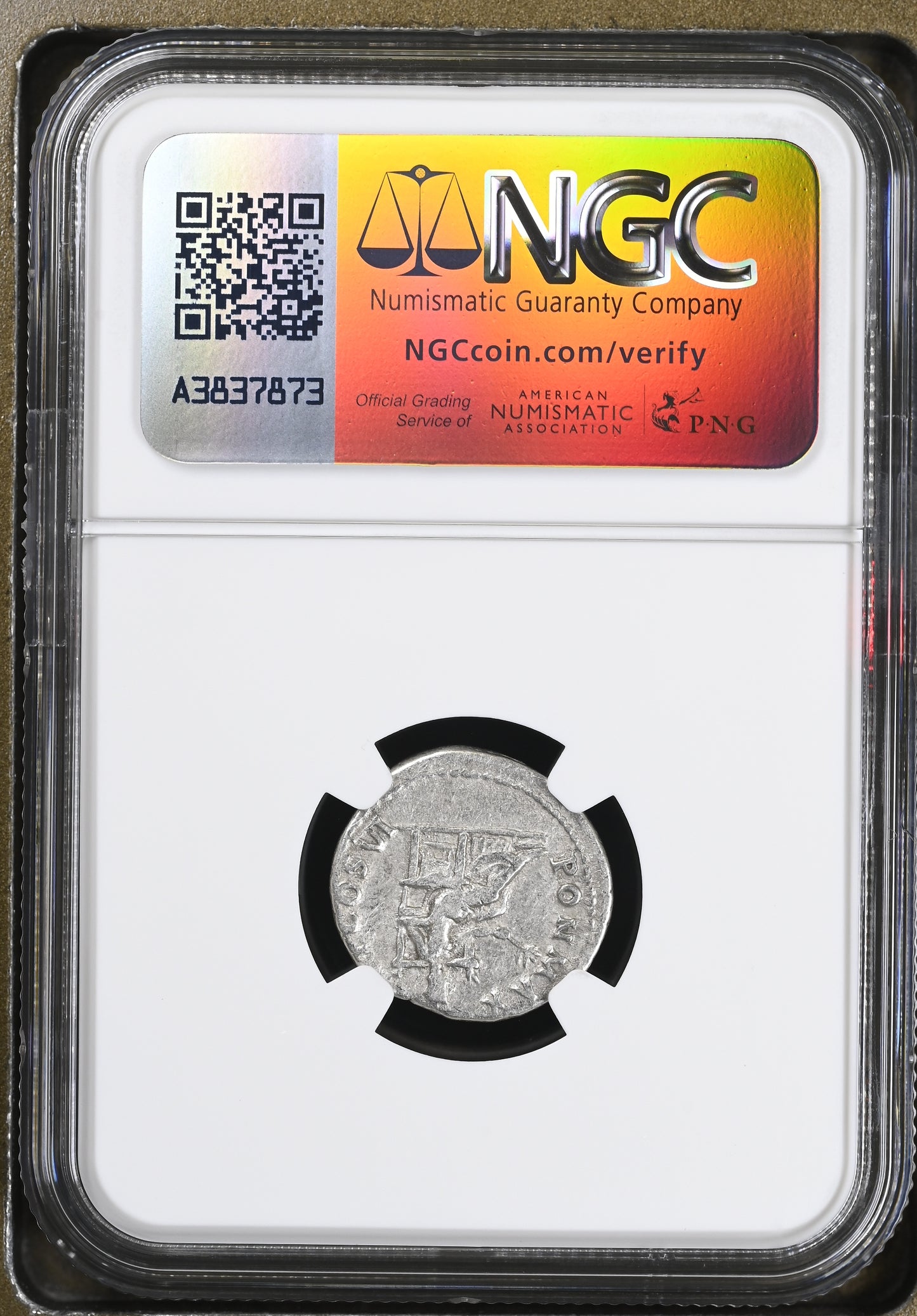 Roman Empire - Vespasian - Silver Denarius - NGC Ch F