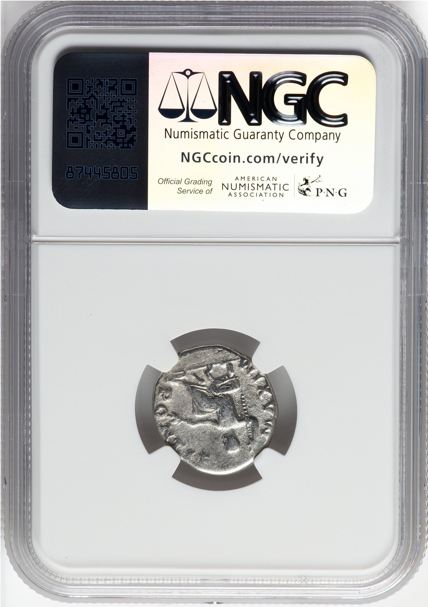 Roman Empire - Vespasian - Silver Denarius - NGC Ch F