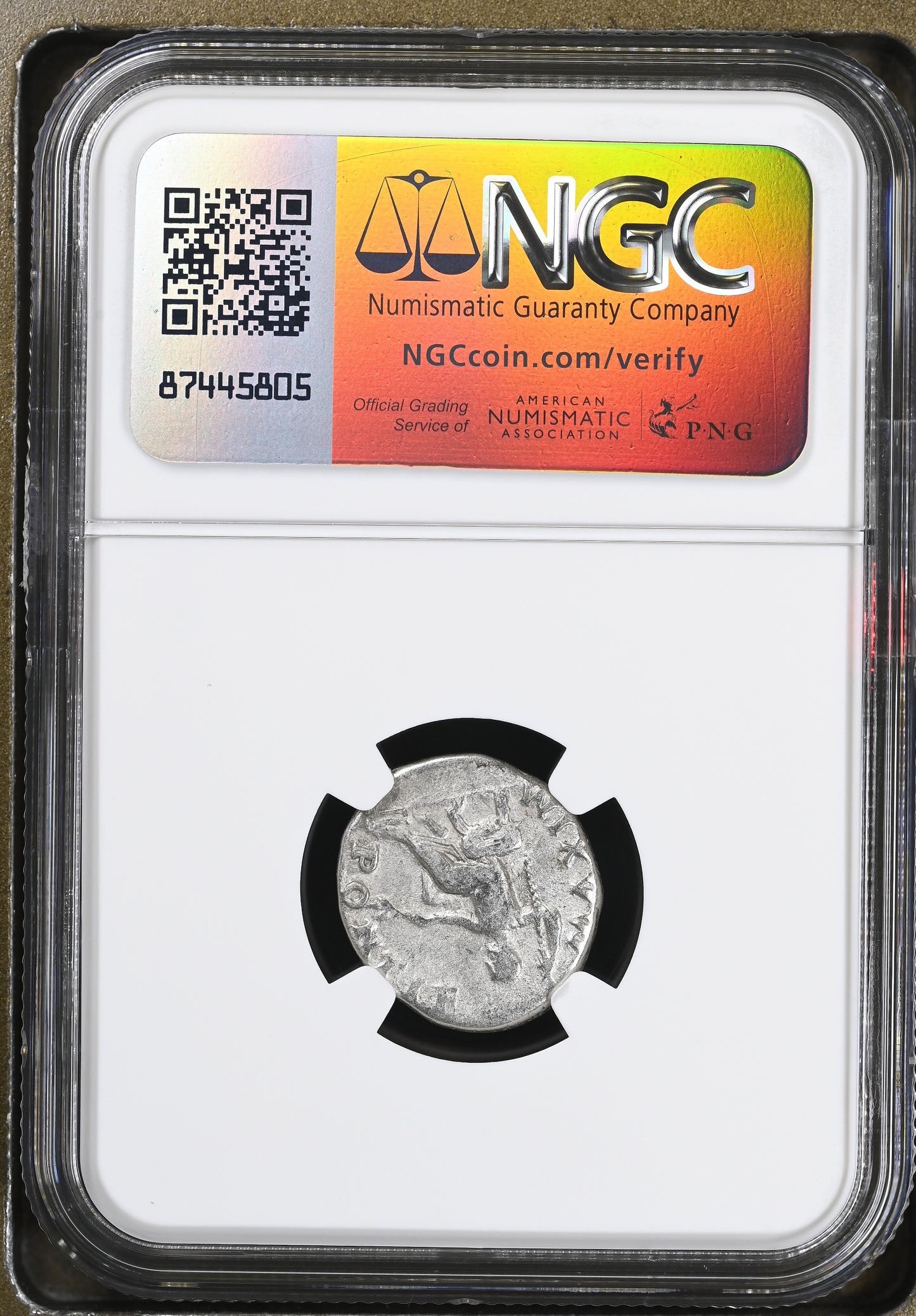 Roman Empire - Vespasian - Silver Denarius - NGC Ch F