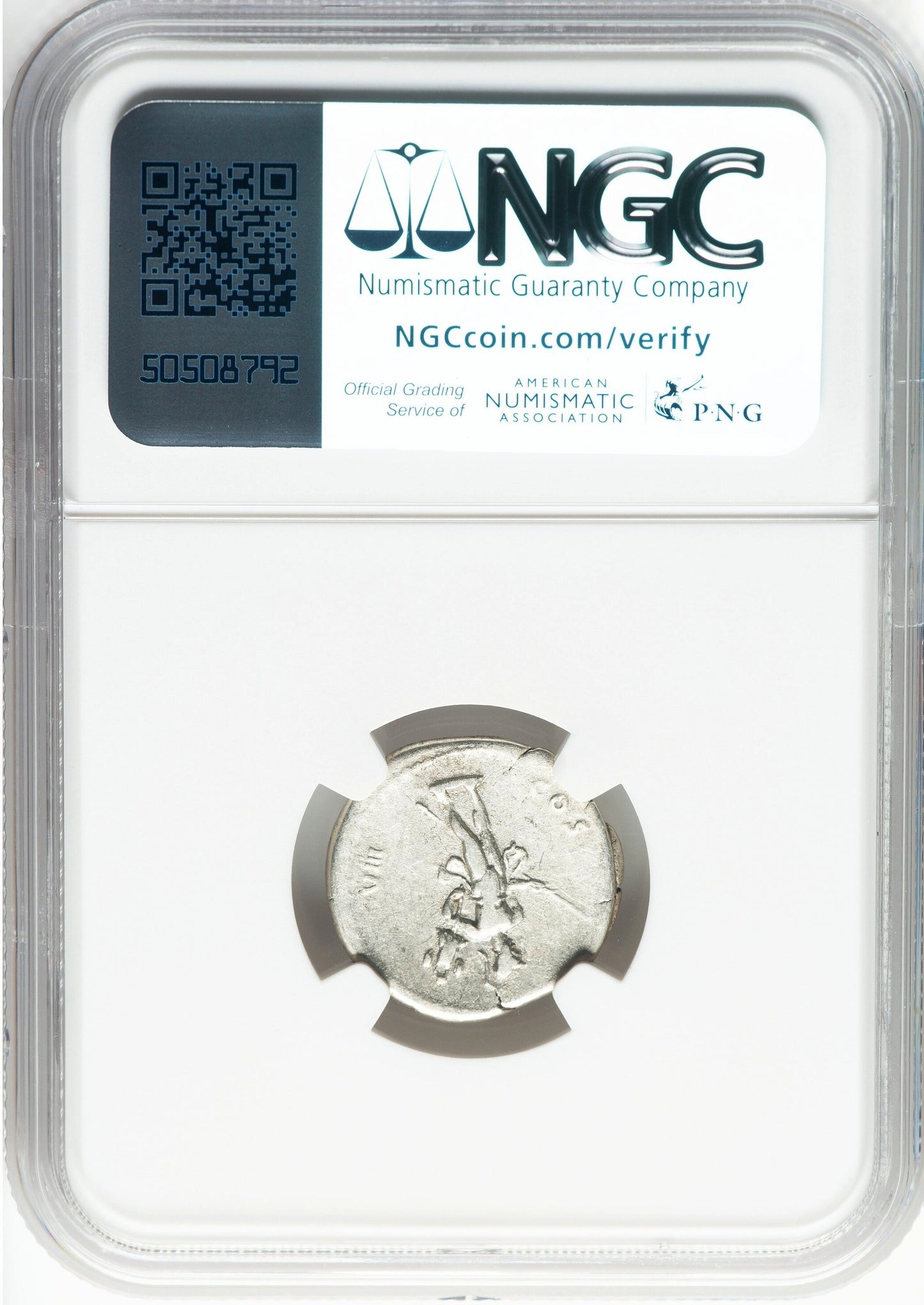Roman Empire - Vespasian - Silver Denarius - NGC Ch F