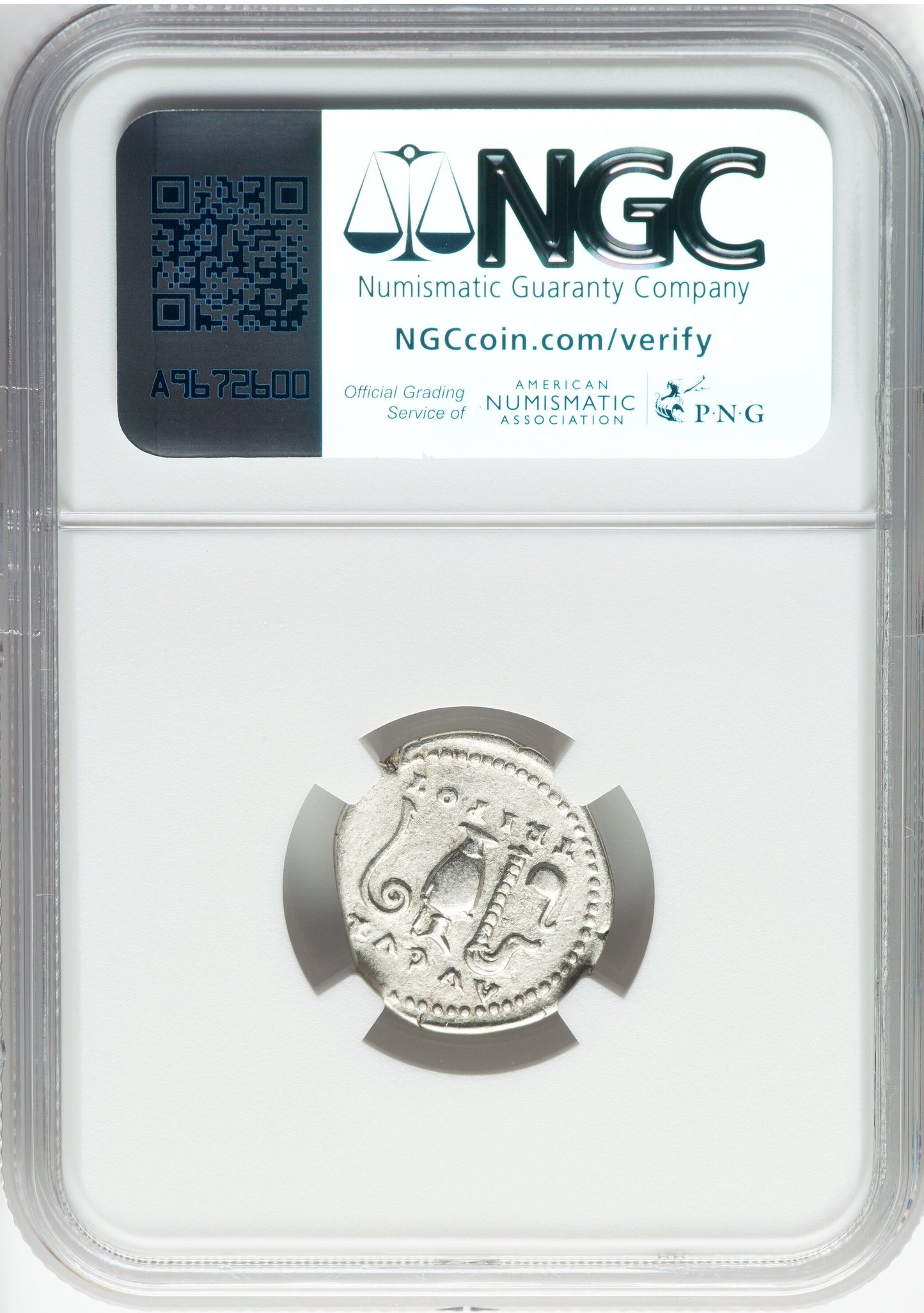 Roman Empire - Vespasian - Silver Denarius - NGC Ch F