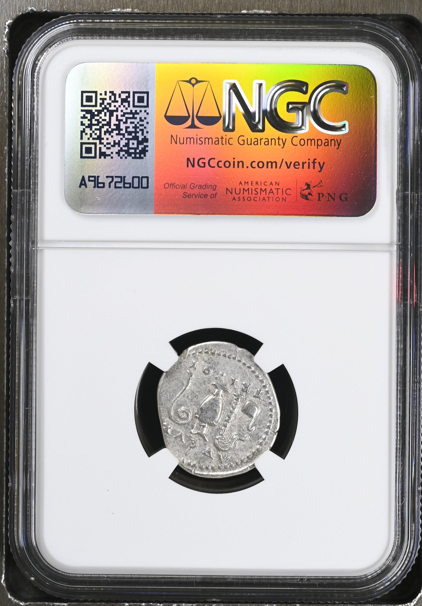 Roman Empire - Vespasian - Silver Denarius - NGC Ch F