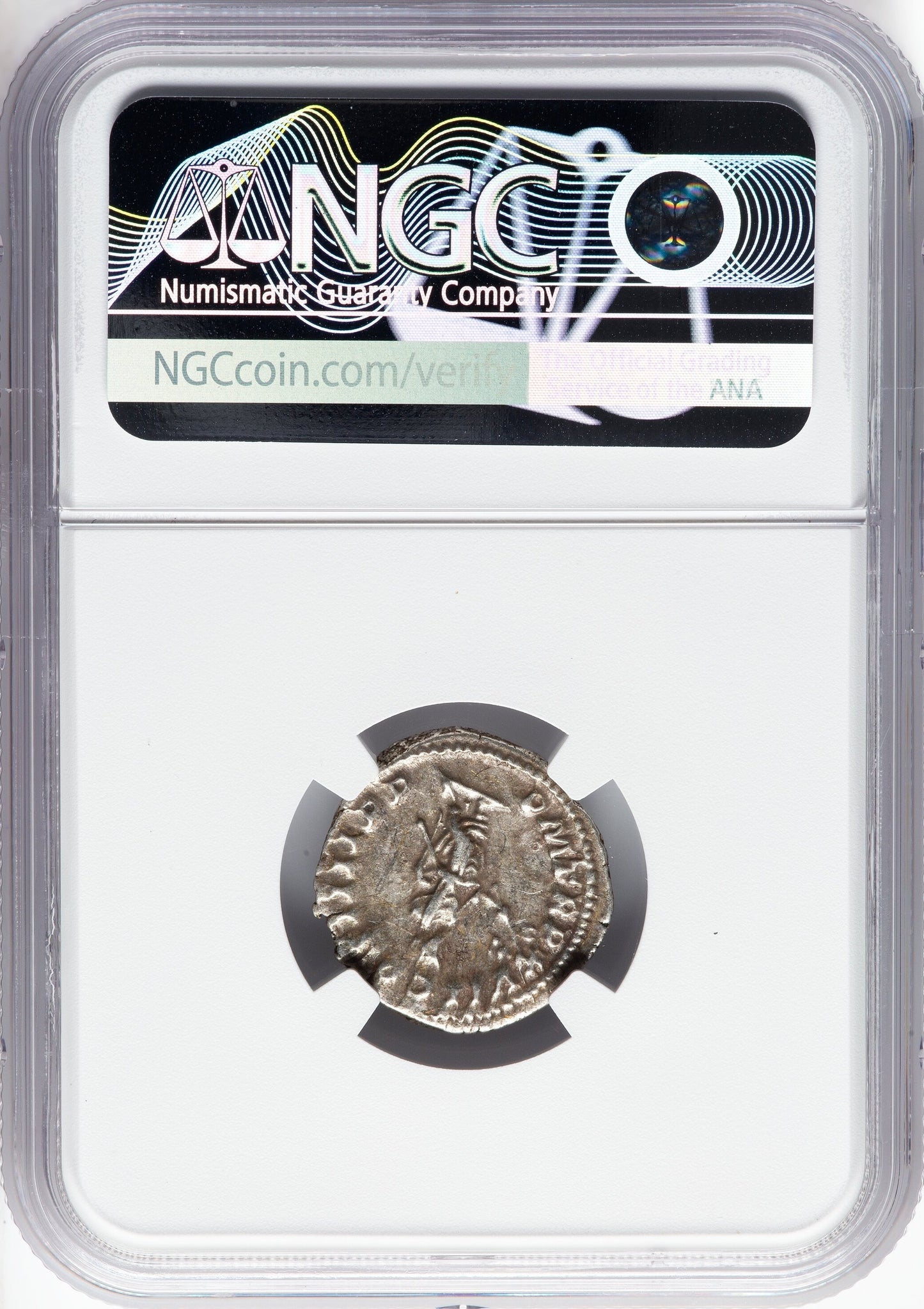 Roman Empire - Caracalla - Silver Denarius - NGC Ch XF