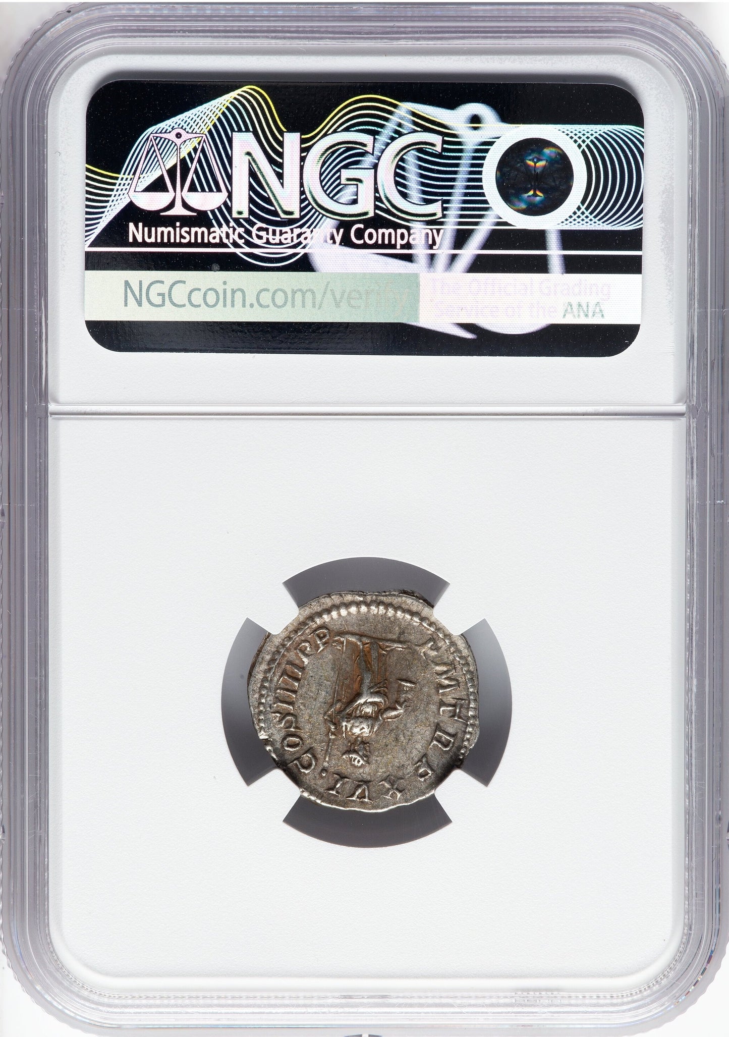 Roman Empire - Caracalla - Silver Denarius - NGC Ch XF