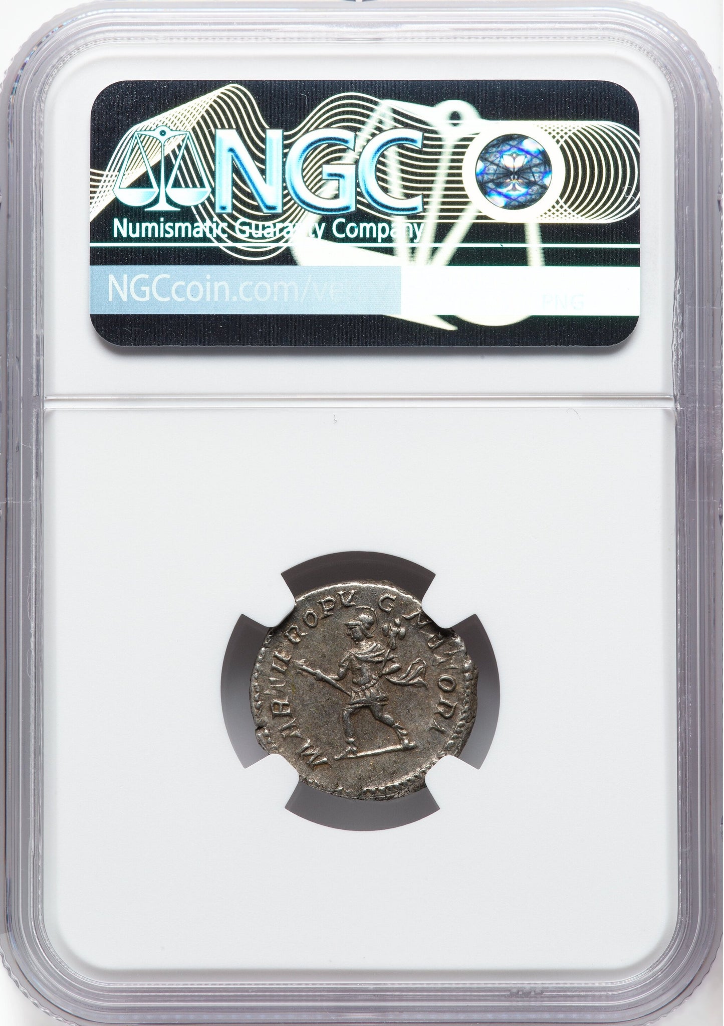 Roman Empire - Caracalla - Silver Denarius - NGC Ch XF