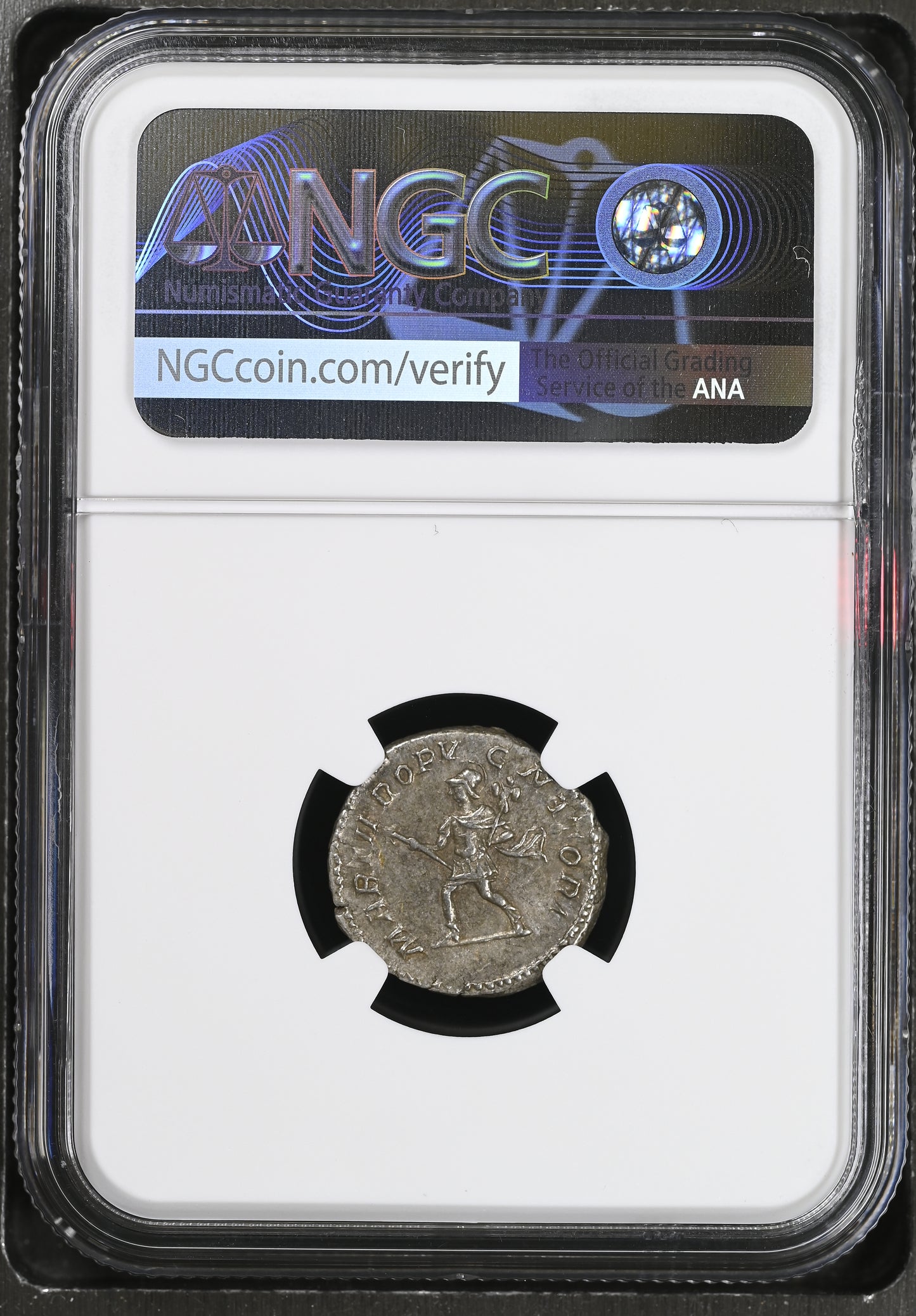 Roman Empire - Caracalla - Silver Denarius - NGC Ch XF