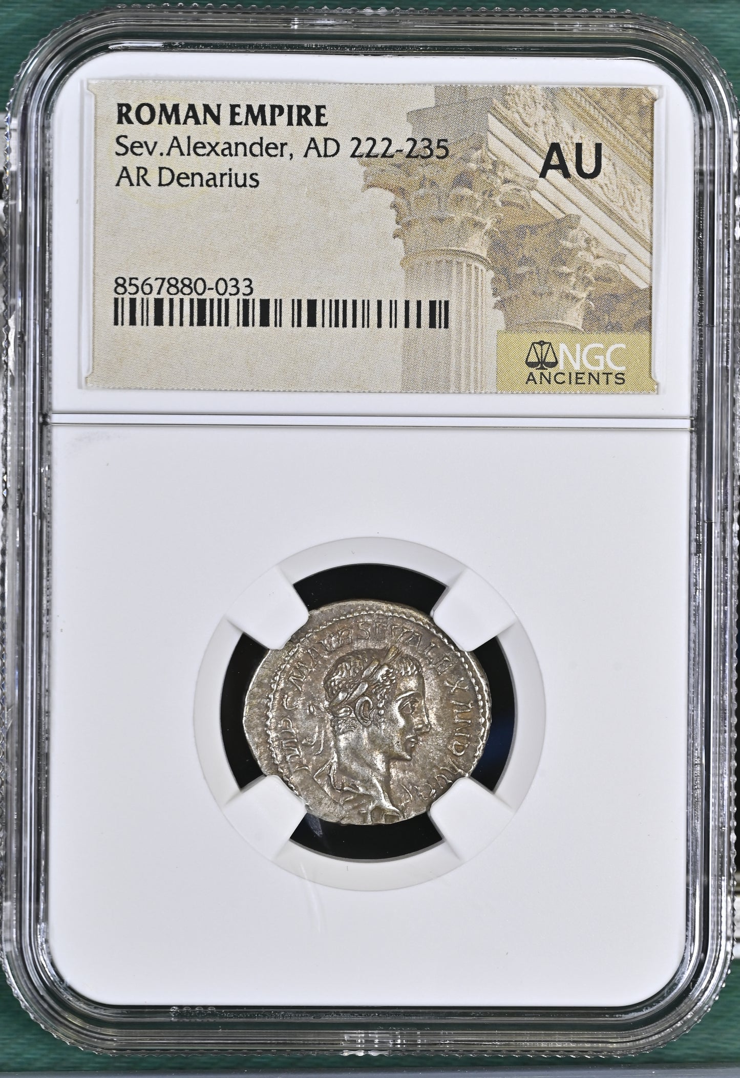 Roman Empire - Severus Alexander - Silver Denarius - NGC AU - RIC:144