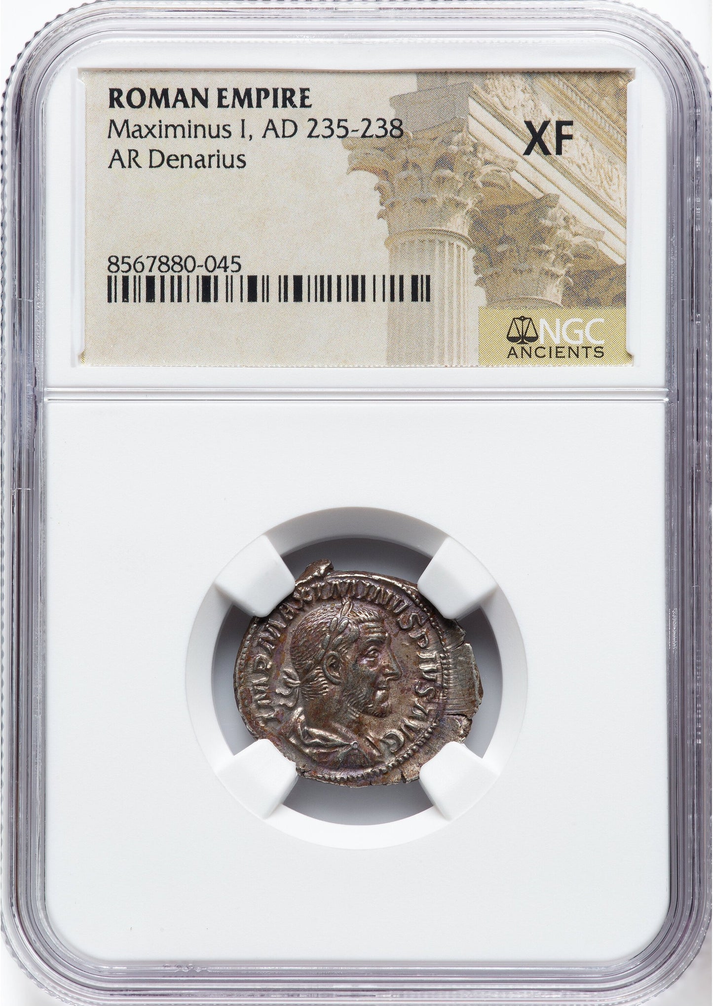 Roman Empire - Maximinus I - Silver Denarius - NGC XF